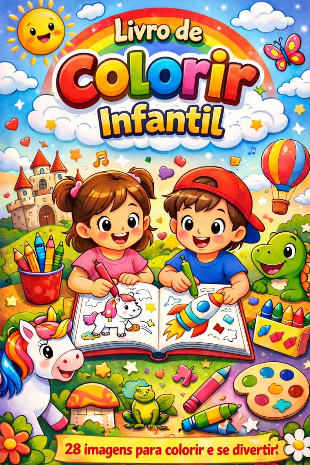 Livro de Colorir Infantil: 28 imagens para colorir e se divertir
