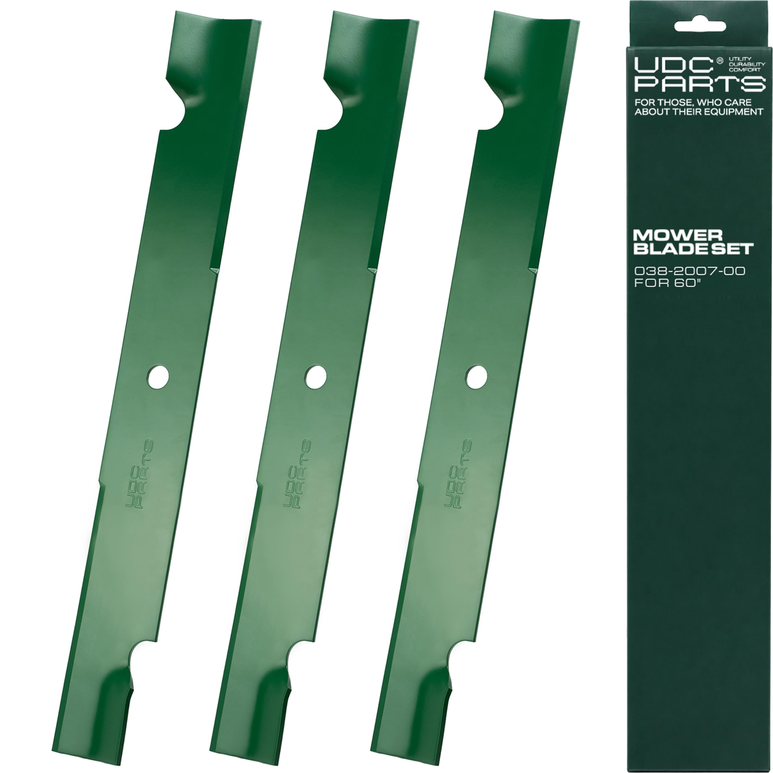 UDC Parts 038-2007-00 Bad Boy 60 Inch Mower Blades Replacement, 3 Pack