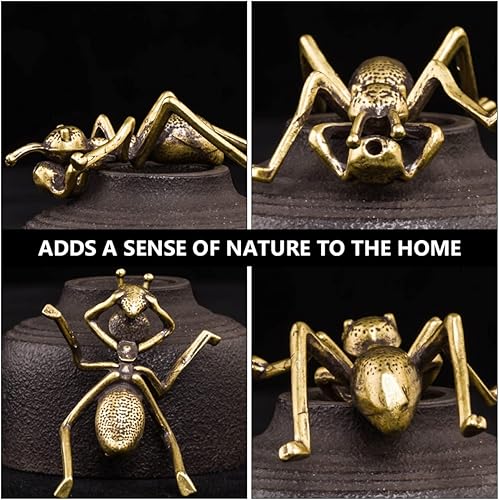 Miniatura 5 de IMIKEYA Estatua de hormiga de latón 4 piezas escultura feng Shui figuritas estatua mini