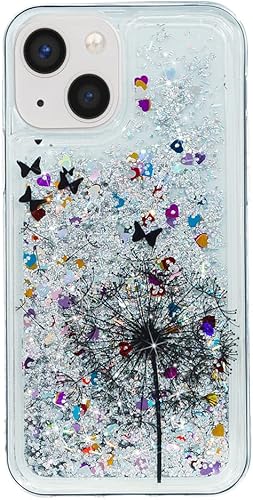 Miniatura 2 de Funda compatible con iPhone 13 Mini, funda brillante con purpurina para niñas y mujeres, diseño creativo 3D, anticaídas, arena movediza líquida,