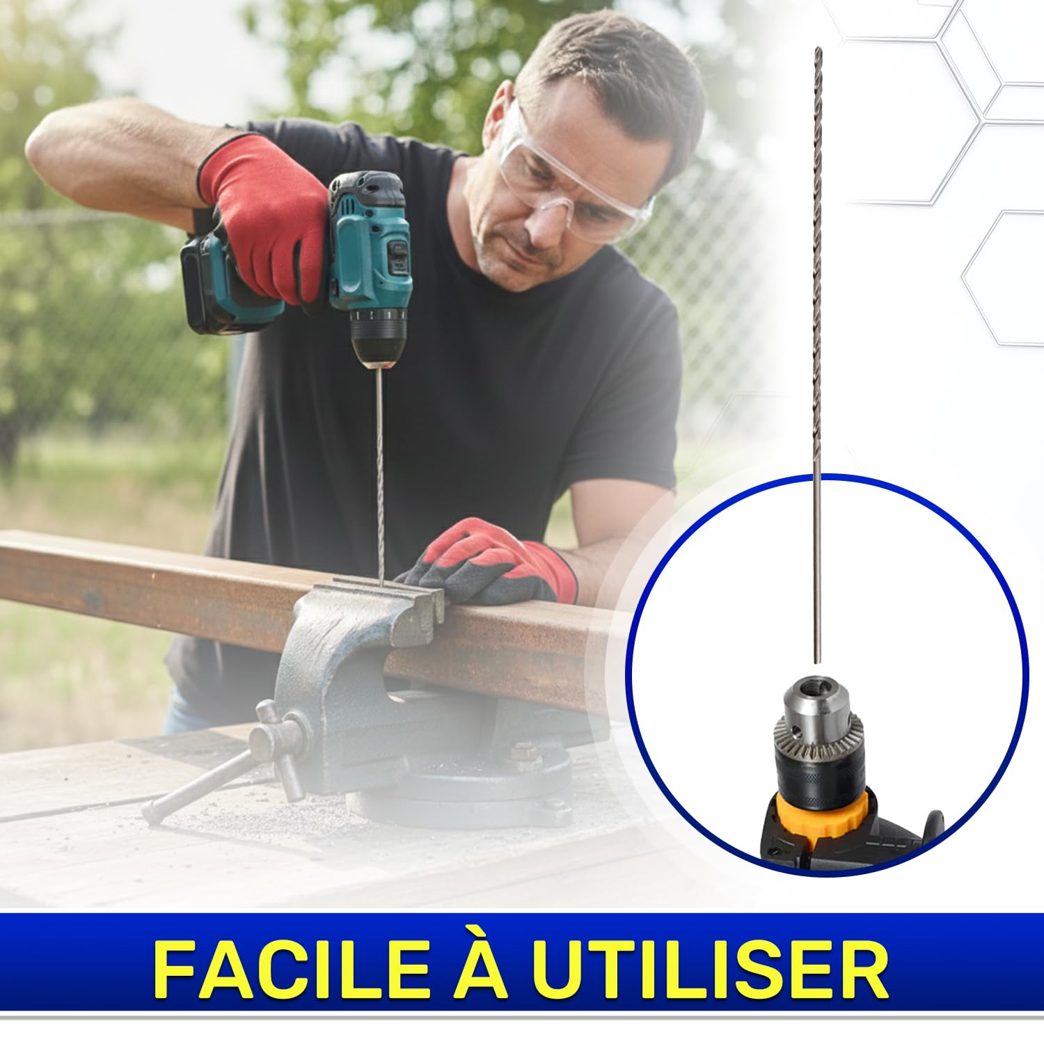 HSS Foret Metal Long Ø 12mm 295mm Fabriqué en Acier Allié Trempé M2 - Meche Metal Utilisé pour Fer l’Acier Métaux Non Ferreux - MONTERAL