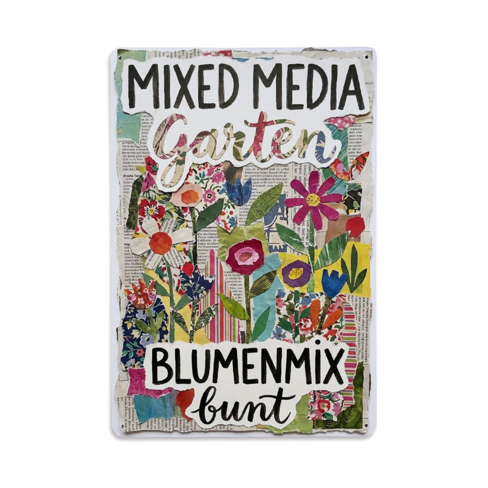 Vintage Funny Garden Mixed Media Rustic Gate Thriving Metal Tin Sign