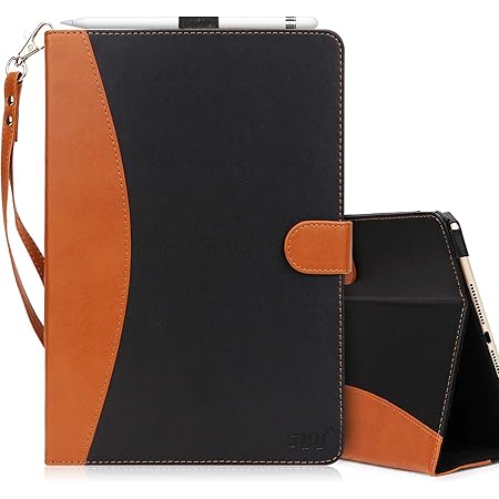 FYY [Leather Case] with [Apple Pencil Holder] for 2019 iPad Air 3 10.5/2017 iPad Pro 10.5 inch Case, Flip Folio Stand Case Protective with [Auto Sleep Wake],Multiple Stand Angles, Card Slots Black