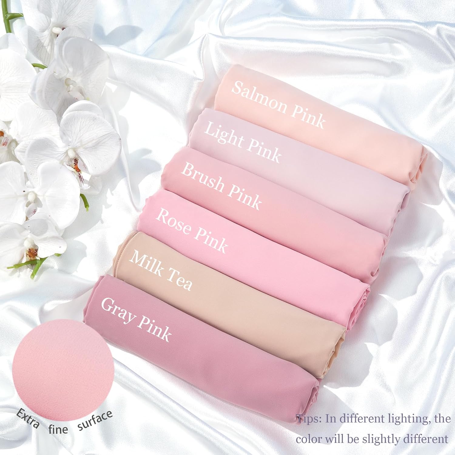 Heavy Not Easily See Through Long Chiffon Hijab Scarf for Women, Amazing Smooth Muslim Head Scarves - Image 3