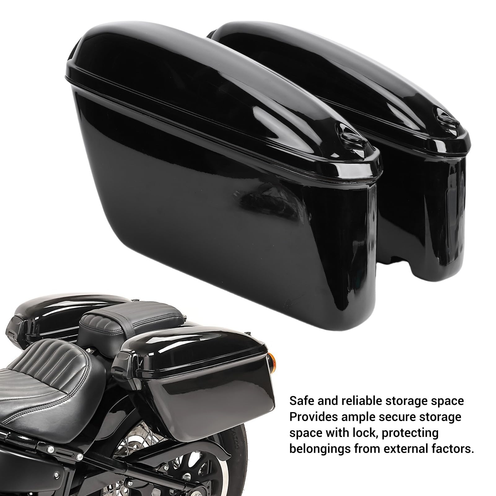Asixxsix Twarde Sakwy Motocyklowe Side Box 22L Twardy Bagażnik Uchwyt do Mocowania Bagażu do Cruiser, Su zuki, Torby Podsiodłowe o Dużej Pojemności Bagażnik do Bagażnika z Zamkiem