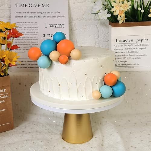 Miniatura 7 de DRWATE Decoración para pastel de bolas, bolas amarillas y azulnaranja (20 piezas)  Decoración de pastel para cumpleaños, baby shower  Suministros de