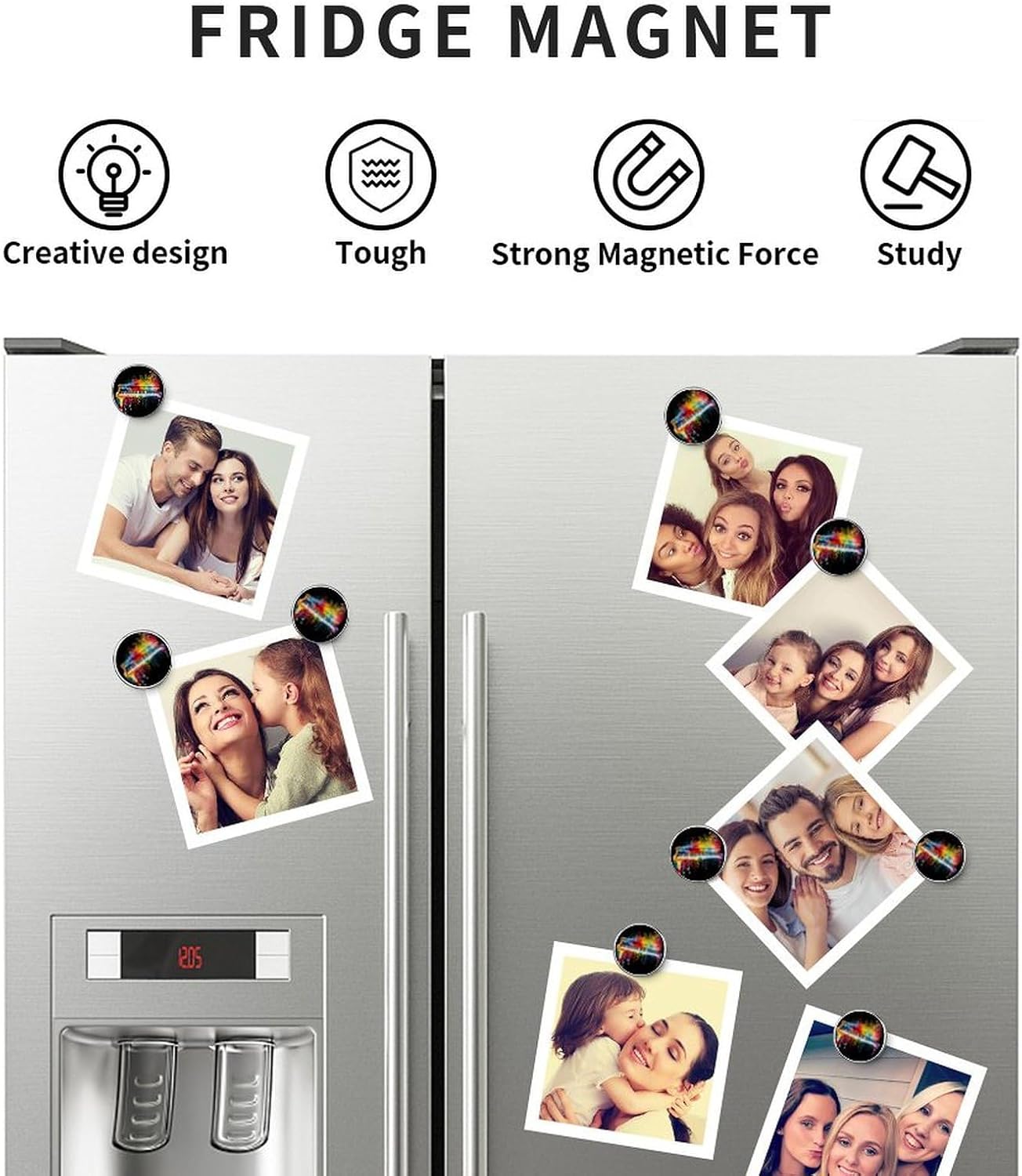 Colorful Piano Keyboard Music Fridge Magnets Cute Decorative Refrigerator Magnetic Stickers Round Office Magnet Decoration Decor Accessories for Whiteboard Office and Cabine image 5
