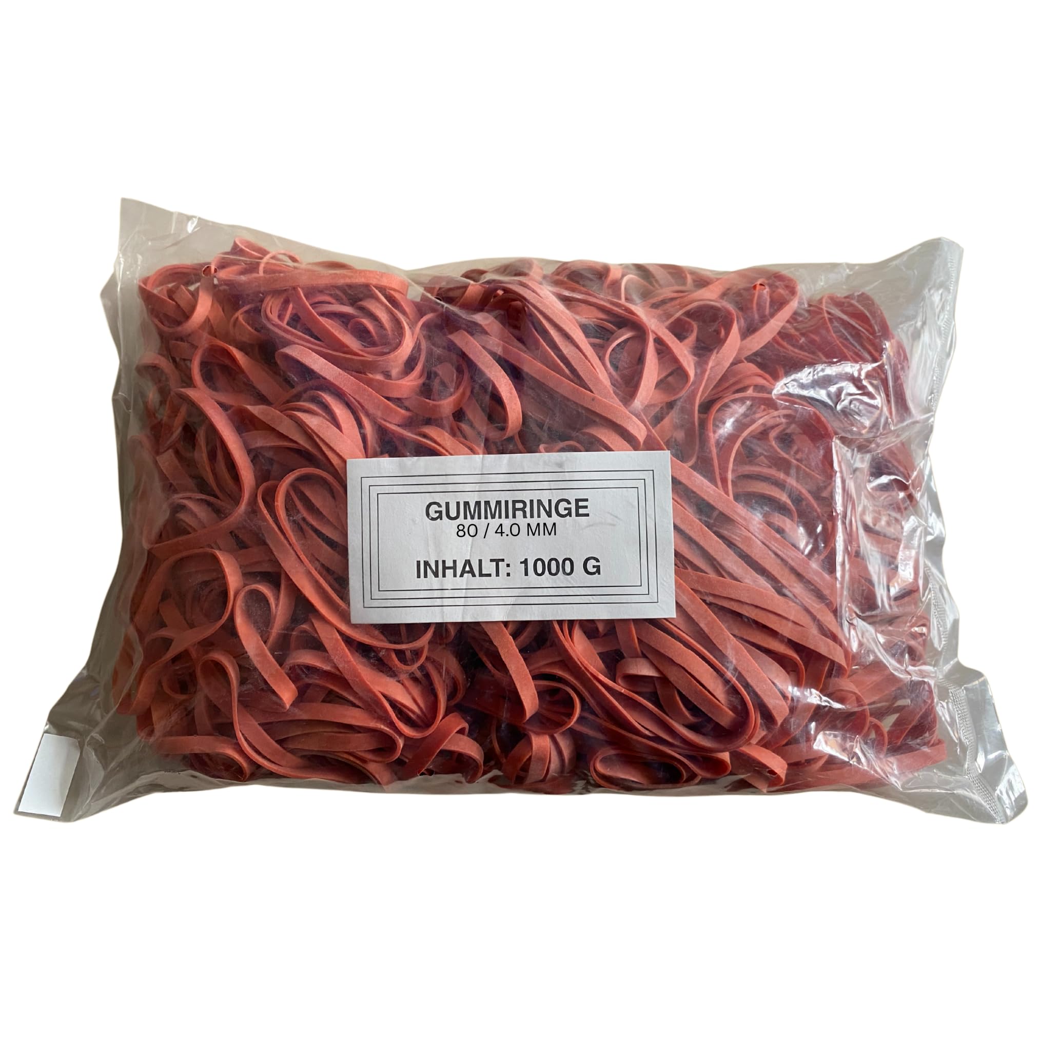 Gummibänder 80 x 4 x 1,2 mm Beutel mit 1000 g (25 Beutel)