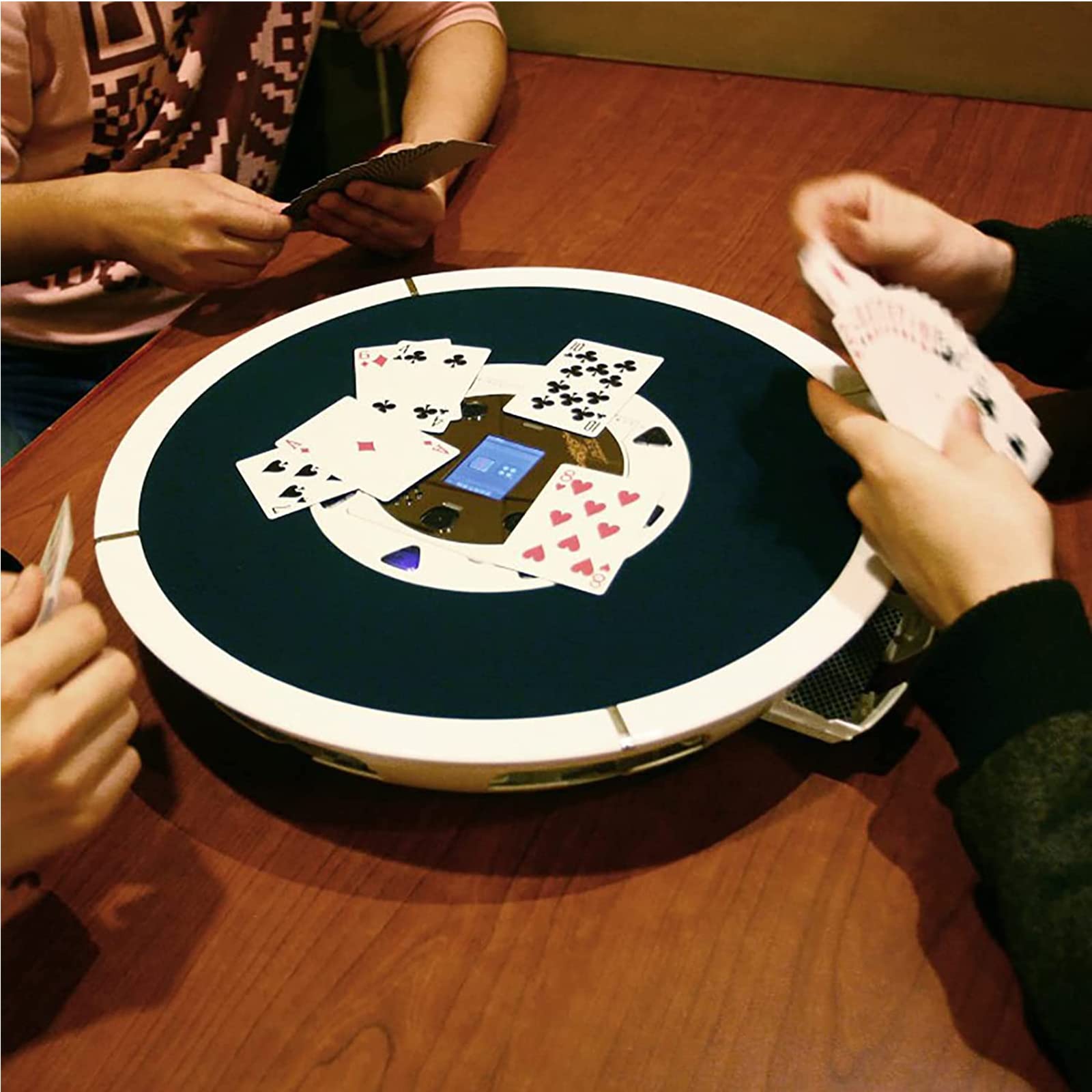 Mélangeur de Cartes Automatique, Croupier de Cartes électrique Portable, Prend en Charge 1 à 8 Joueurs pour Jouer en même Temps et la Plupart des règles de Poker, Convient pour la Maison, Le diverti