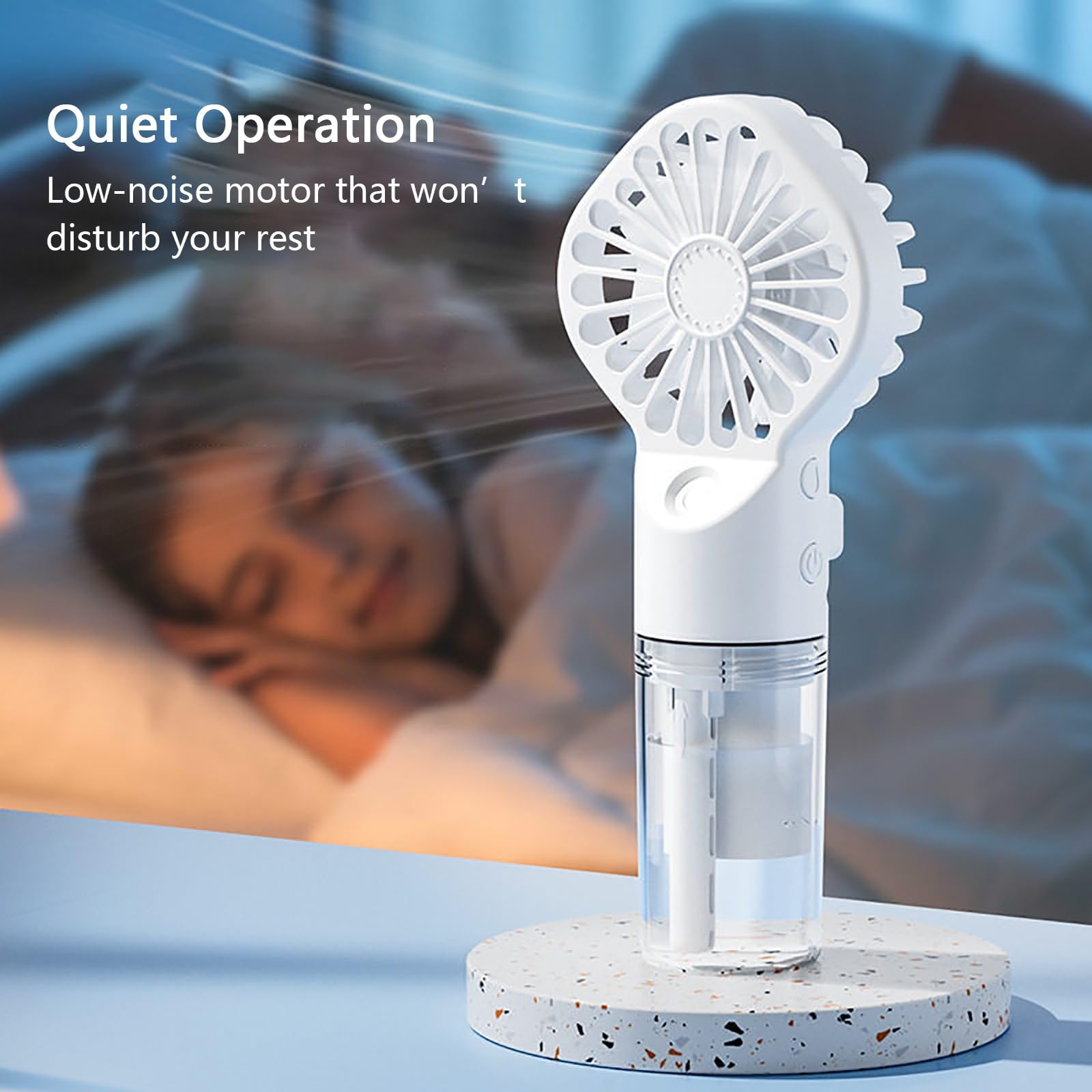Ventilatore Nebulizzatore Portatile, 6.1in Mini a Mano con Serbatoio | 4 velocità vento, motore silenzioso, nebbia fine, serbatoio trasparente, ricaricabile USB, leggero, raffreddamento(Black)