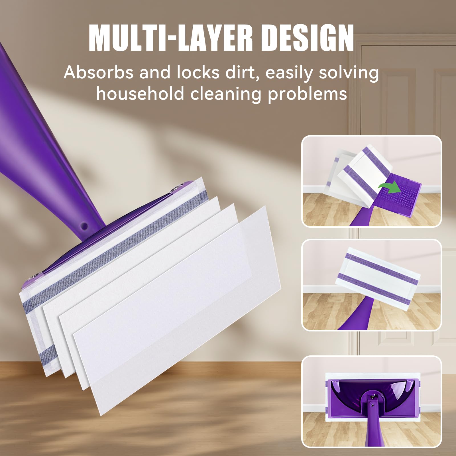 Paquete de 40 repuestos desechables para mopa Swiffer WetJet Wet Dry Mopping Pads, multisuperficie para limpieza de suelos