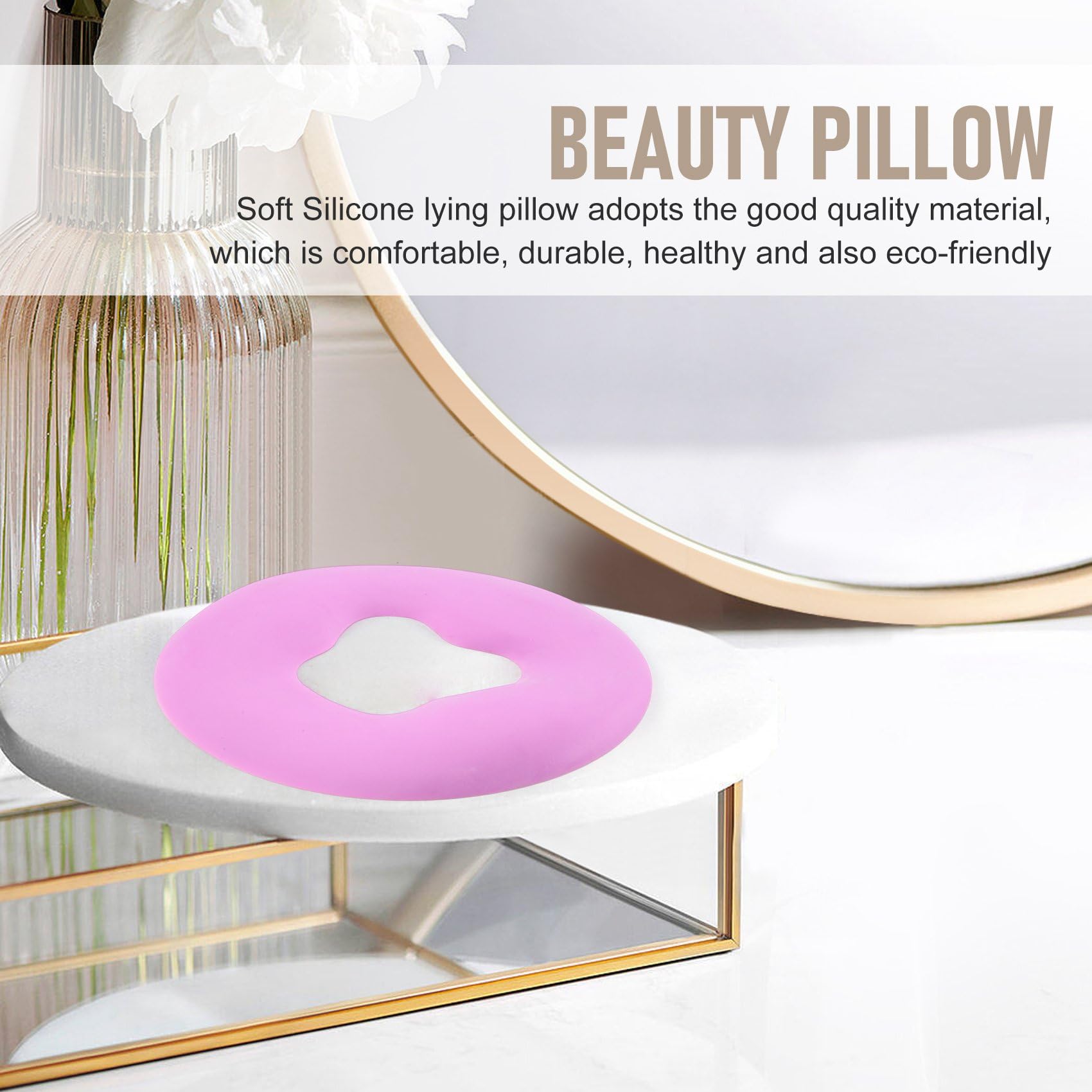 Jevina Almohada de silicona para la cara de cuna, cojín de masaje púrpura para de belleza, diseño antideslizante, duradero
