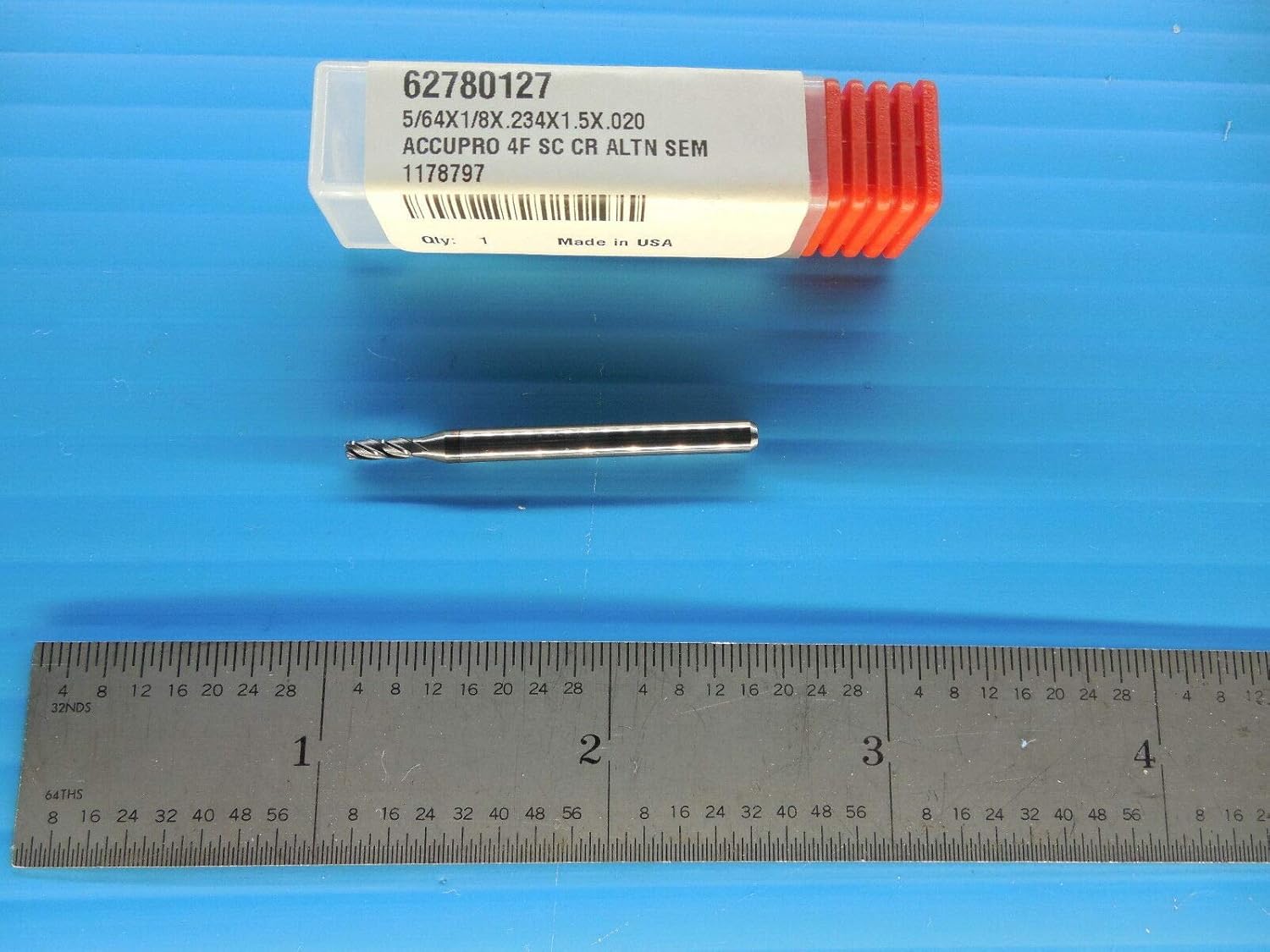 ACCUPRO 62780127 5/64 Dia 1/8 Shank .234 LOC 1.5 OAL ALTN 4 FL. Carbide