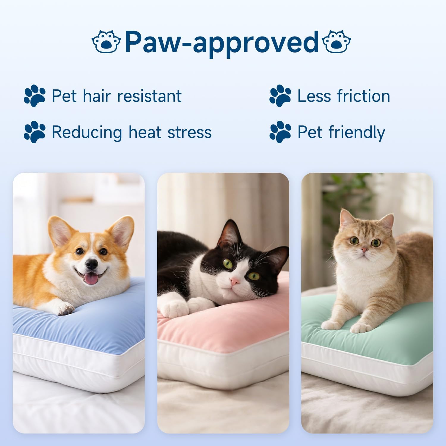 Silky Soft Pillows Queen Size Set of 2, Luxury Hotel Down Alternative Bed Pillows 2 Pack for Side Back Stomach Sleepers, Gusseted Supportive, Machine Washable, Cooling Blue, 20" x 30" - Image 5