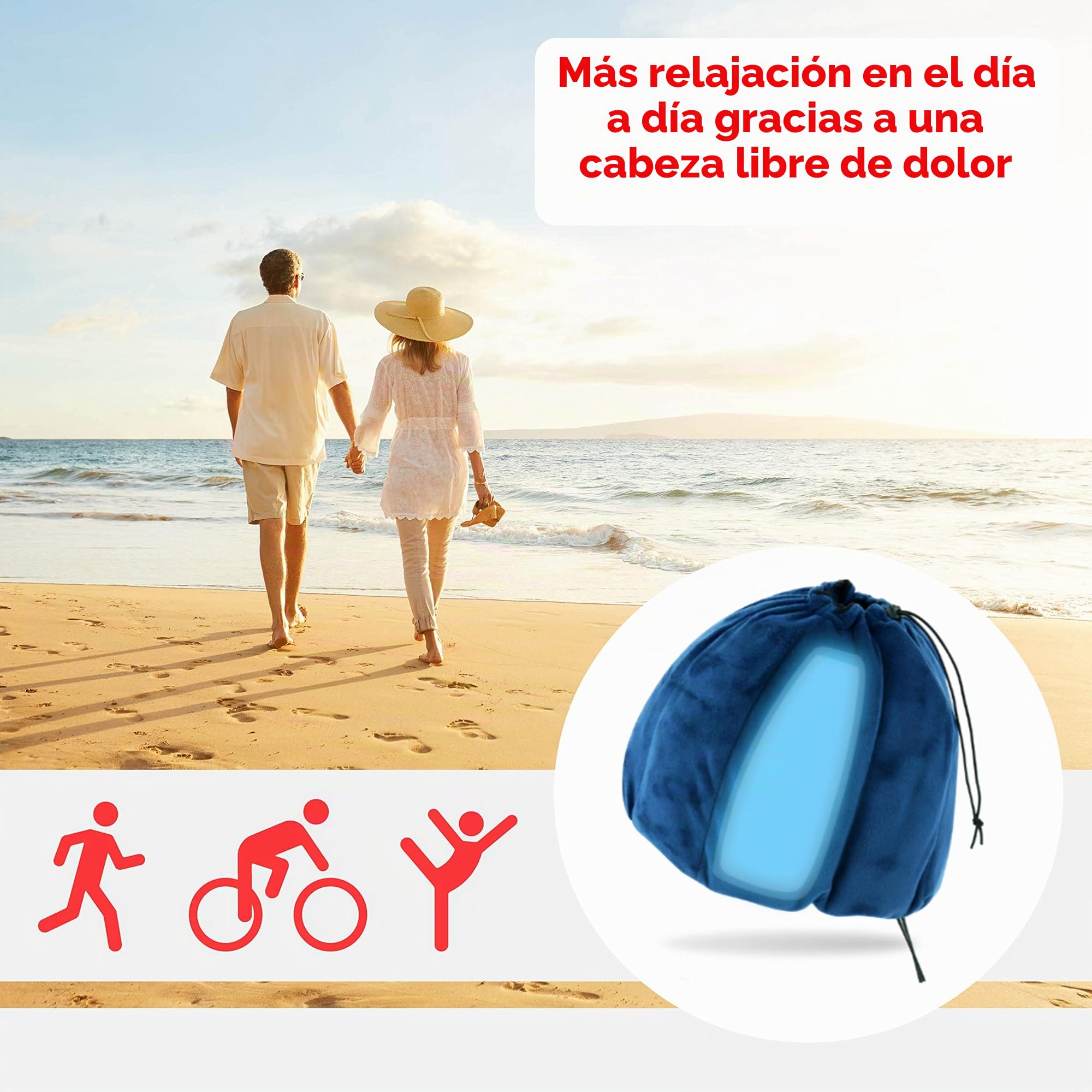 ICEHOF Gorro de refrigeración con 8 acumuladores de frío - gorro de gel refrescante para el cuero cabelludo en terapia de quimioterapia Ice Cap migrañas dolores de cabeza
