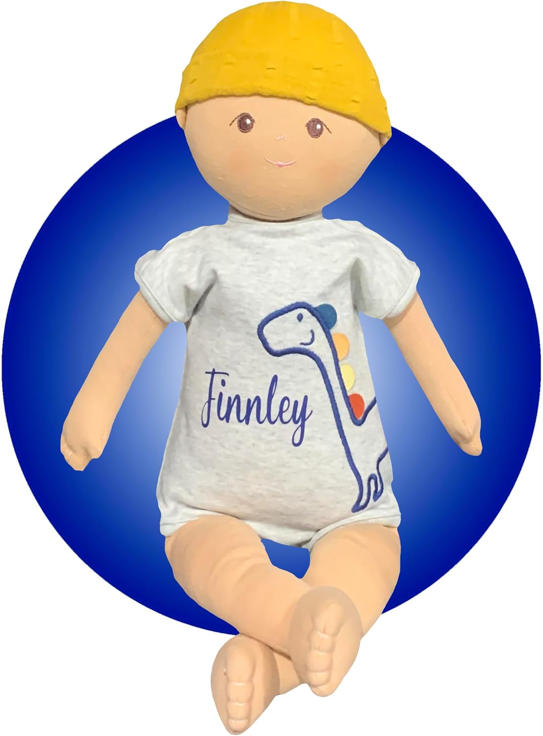 Personalized Dolls For Little Kids - Organic Soft Body Dolls - Removable Clothing - Gift Wrapped - Personalized Gifts for Babies - Gifts for One Year Old - Plush With Name On it (Boy With Knit Cap)