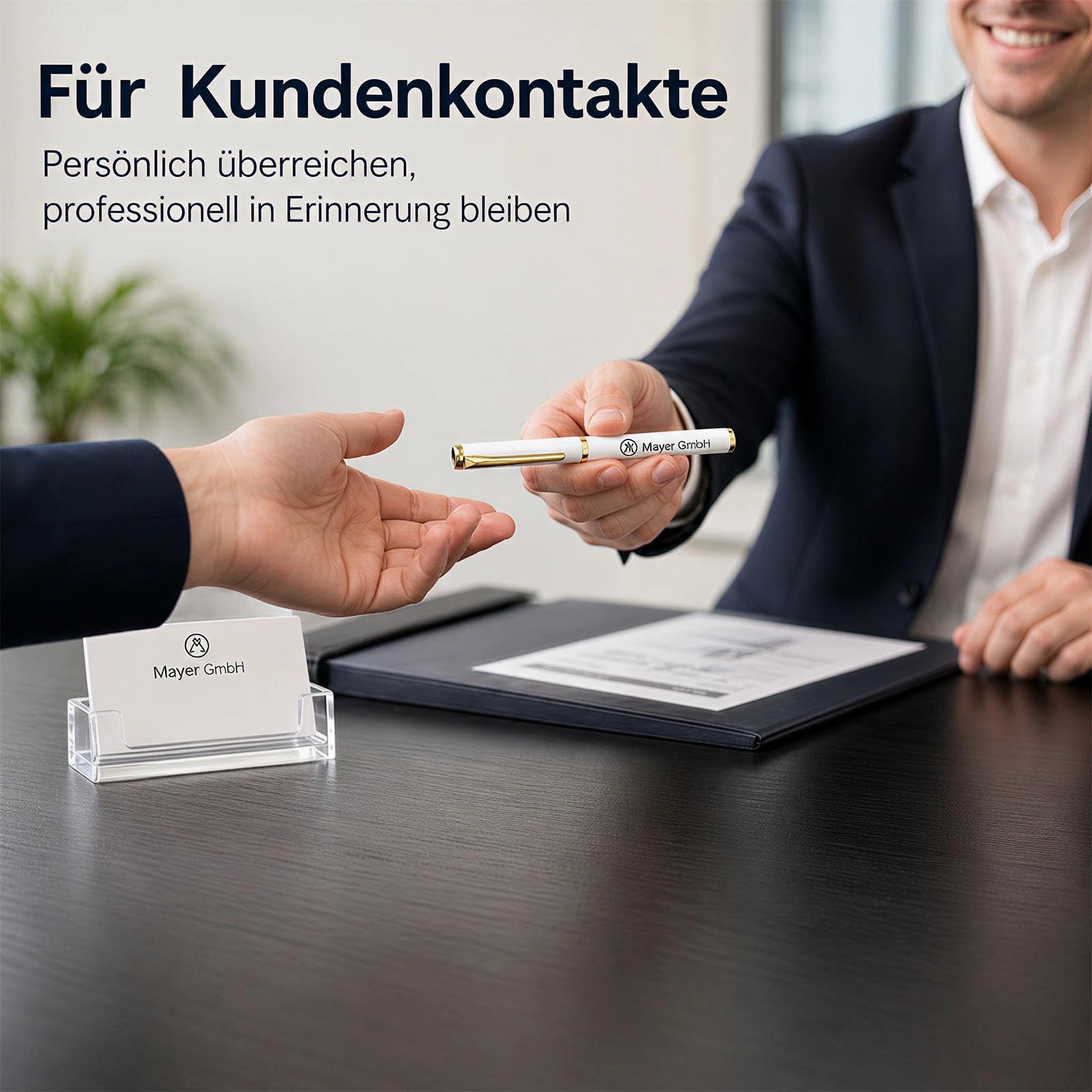 Personalisierter Kappenkugelschreiber mit Namen und Logo 50 Stück - Kugelschreibermine Schwarze - Personalisierte Geschenke Veranstaltung Büro Team