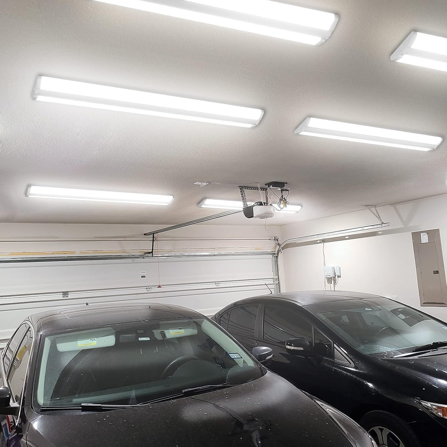 ANTLUX 4FT LED Wraparound Light Fixture 50W Ultra Slim LED Shop Lights for Garage, Eye Care, 5500 Lumens, 5000K White, 4 Foot Flush Mount Office Ceiling Wrap Light for Workshop Kitchen Laundry
