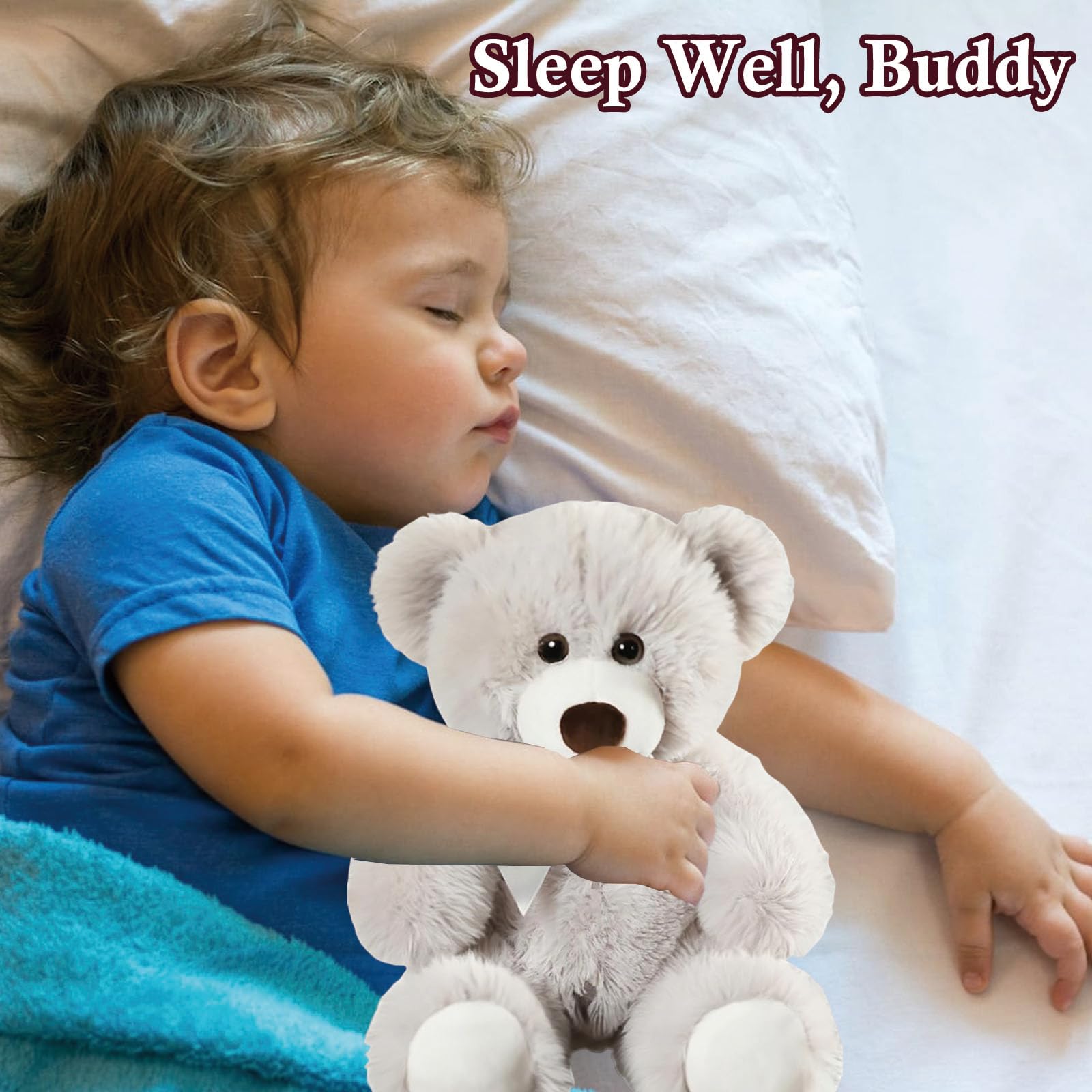 ZPSCXQ 14” Small Teddy Bear, Grey Teddy Bear - Image 4