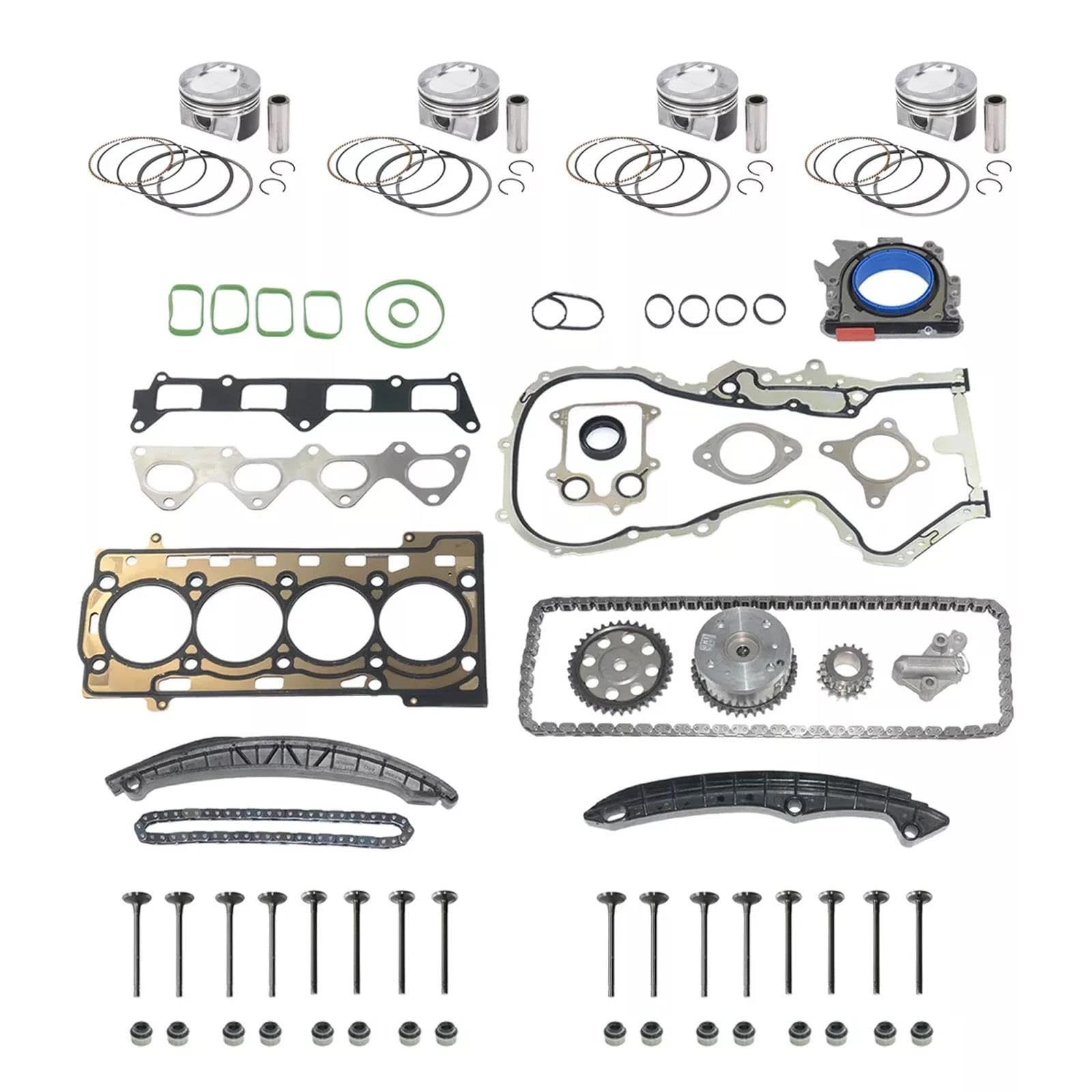 Kit Di Riparazione Motore Pistoni STD + Catena Distribuzione + Guarnizioni Testata Per A3 A1 1.4 TSI Kit catena bilanciamento