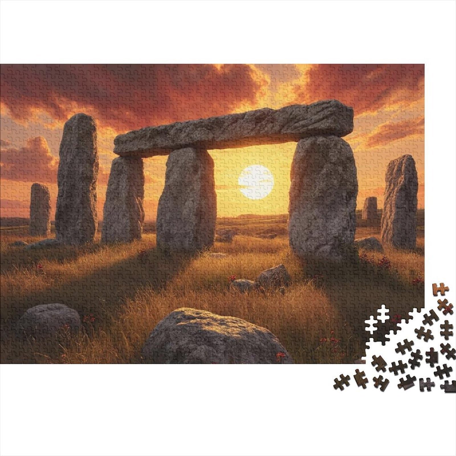 Stone Circle Sunset 1000 Piece Jigsaw Puzzle Jigsaw Puzzle for Adults Paper Relax Focus 70x50cm/1000pcs