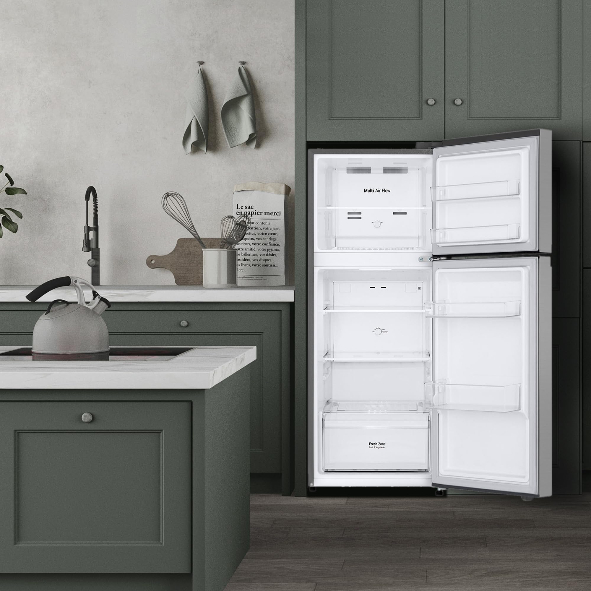 LG GTBV22PYNJ - Frigorífico Dos Puertas Total No Frost, 1,45m, Clasificación E, Inox antihuellas
