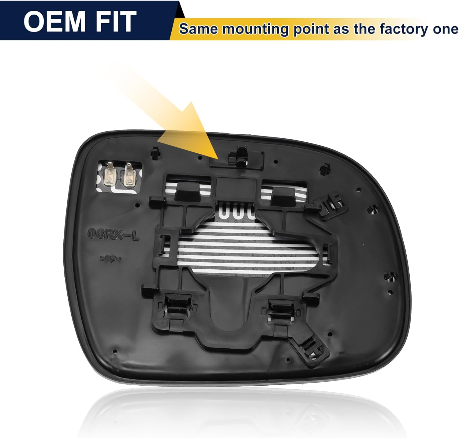 Left Driver Side Mirror Replacement Heated for Toyota Tacoma 2005-2011 Rear View Mirror Glass with Backing Plate