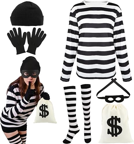 Puteraya Halloween Women Robber Costume Set, Size L