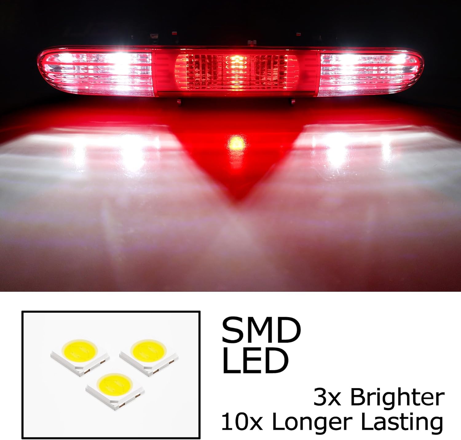 iJDMTOY OEM-Spec Red/Clear Lenses Full LED Rear Fog Light Kit (Rear Fog, Reverse Features) Compatible With MINI Cooper R56 R57 R58 R59 Non-S Models