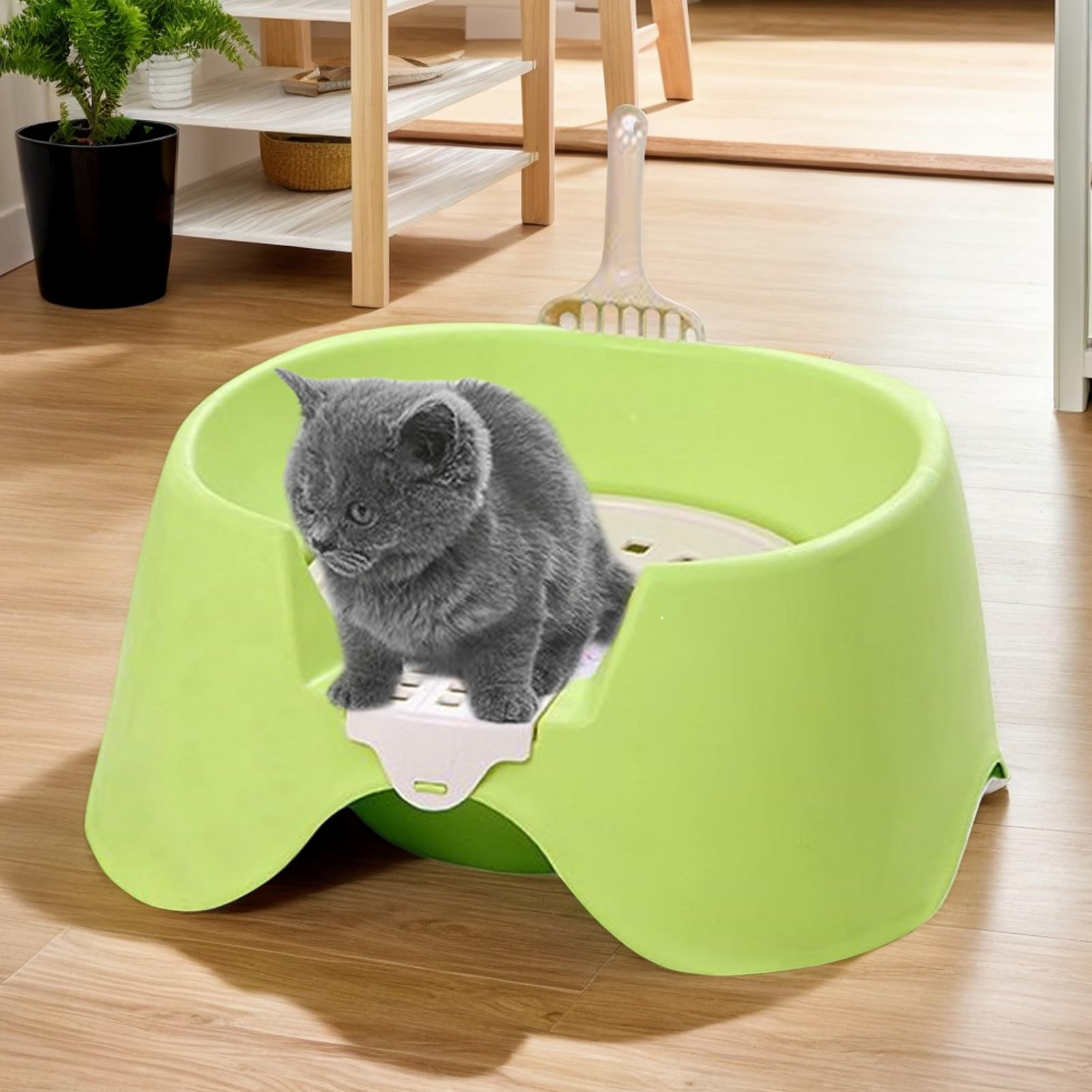 De para Gatos Arenero para | Recipiente Abierto Con Bordes Altos Para Excrementos De , Gatos Grandes Y Conejos En Hogares Y Espacios Pequeños
