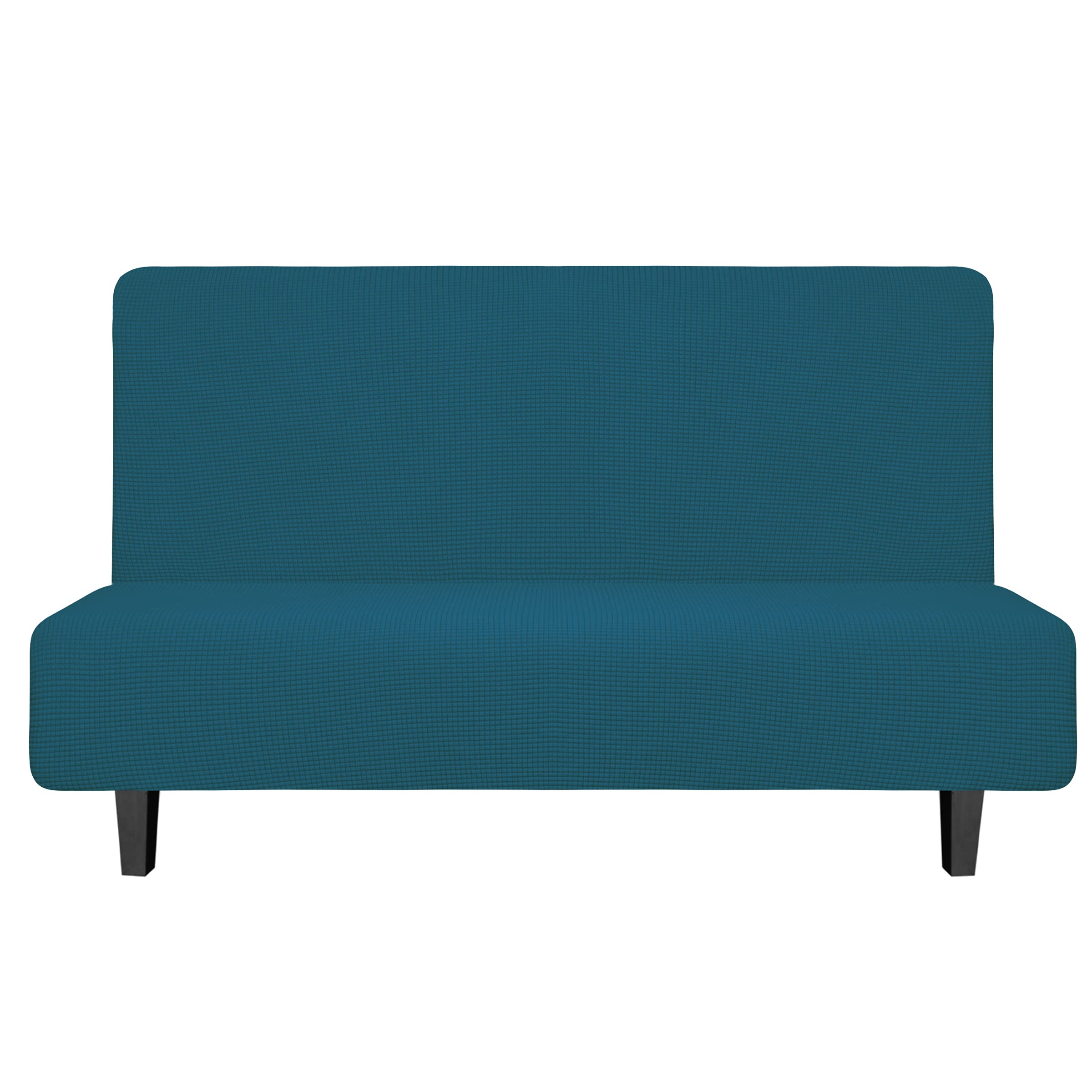 Easy-Going Stretch Medium Futon Slipcover Armless Futon Cover Peacock Blue