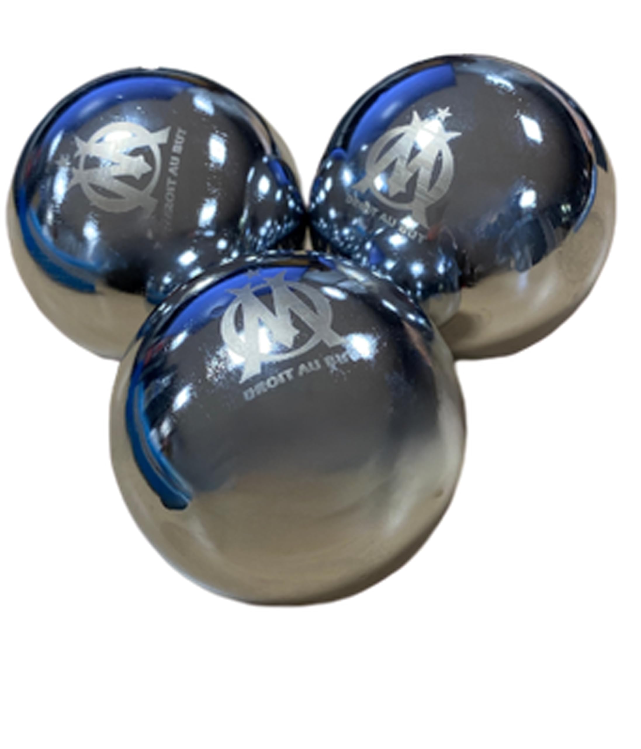 Triplette de pétanque chromée Om - Collection Officielle Olympique de Marseille