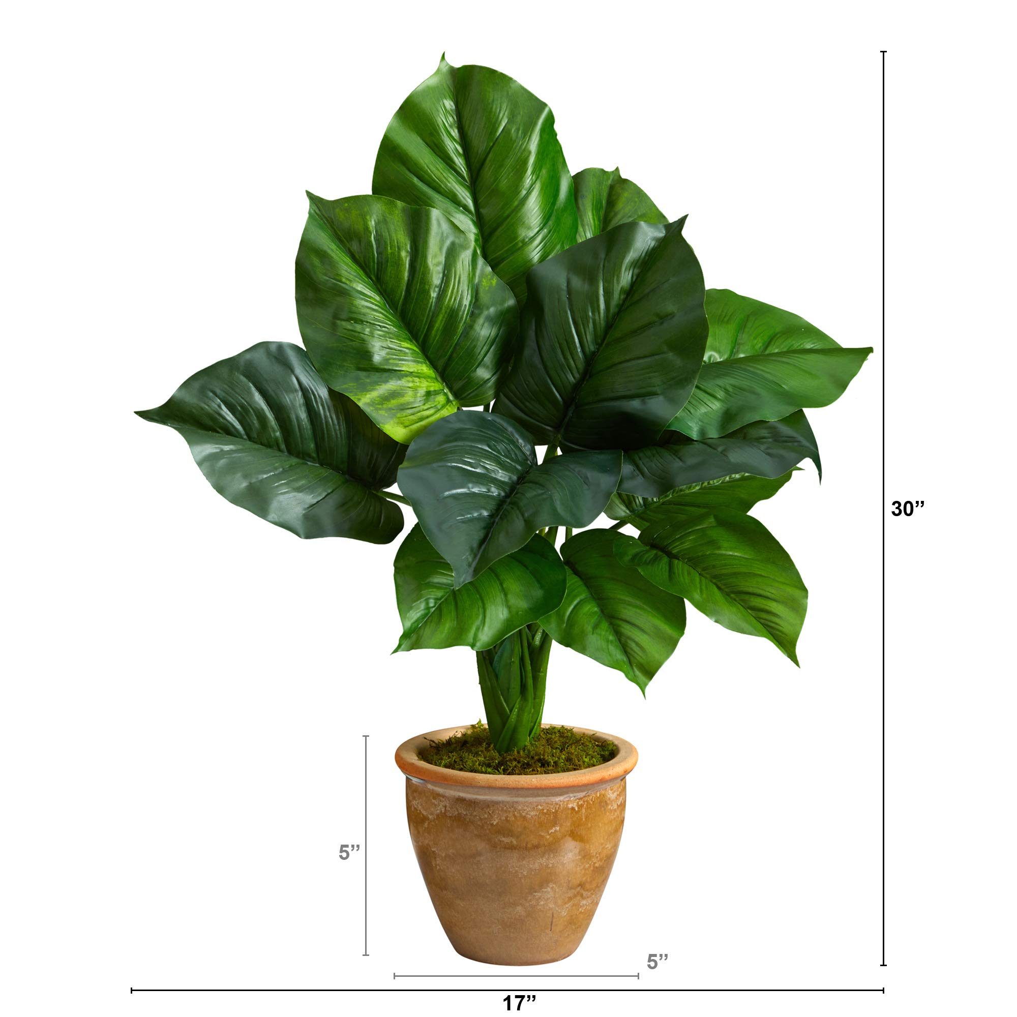Amazon.com: Nearly Natural 30in. Large Philodendron Leaf Artificial Plant  in Decorative Planter : Home & Kitchen