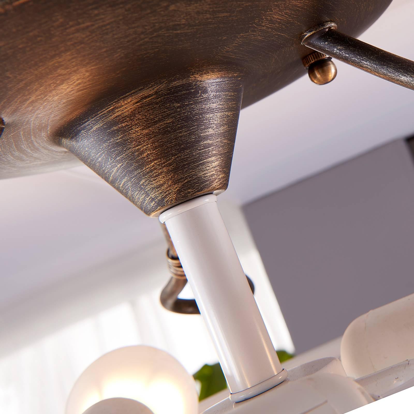 Lindby Deckenlampe Rando (Landhaus, Vintage Rustikal) in Alu aus Metall (3 flammig E27) - Deckenleuchte Lampe Wohnzimmerleuchte