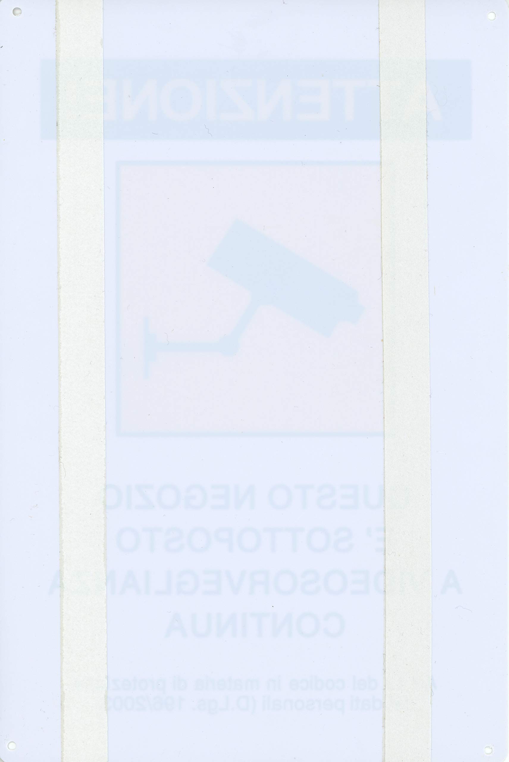 Cartello attenzione video sorveglianza Camera – 15 x 20 cm, 30 x 20 cm e 45 x 30 cm – fori adesivi schiuma rigida in alluminio – s00123 C