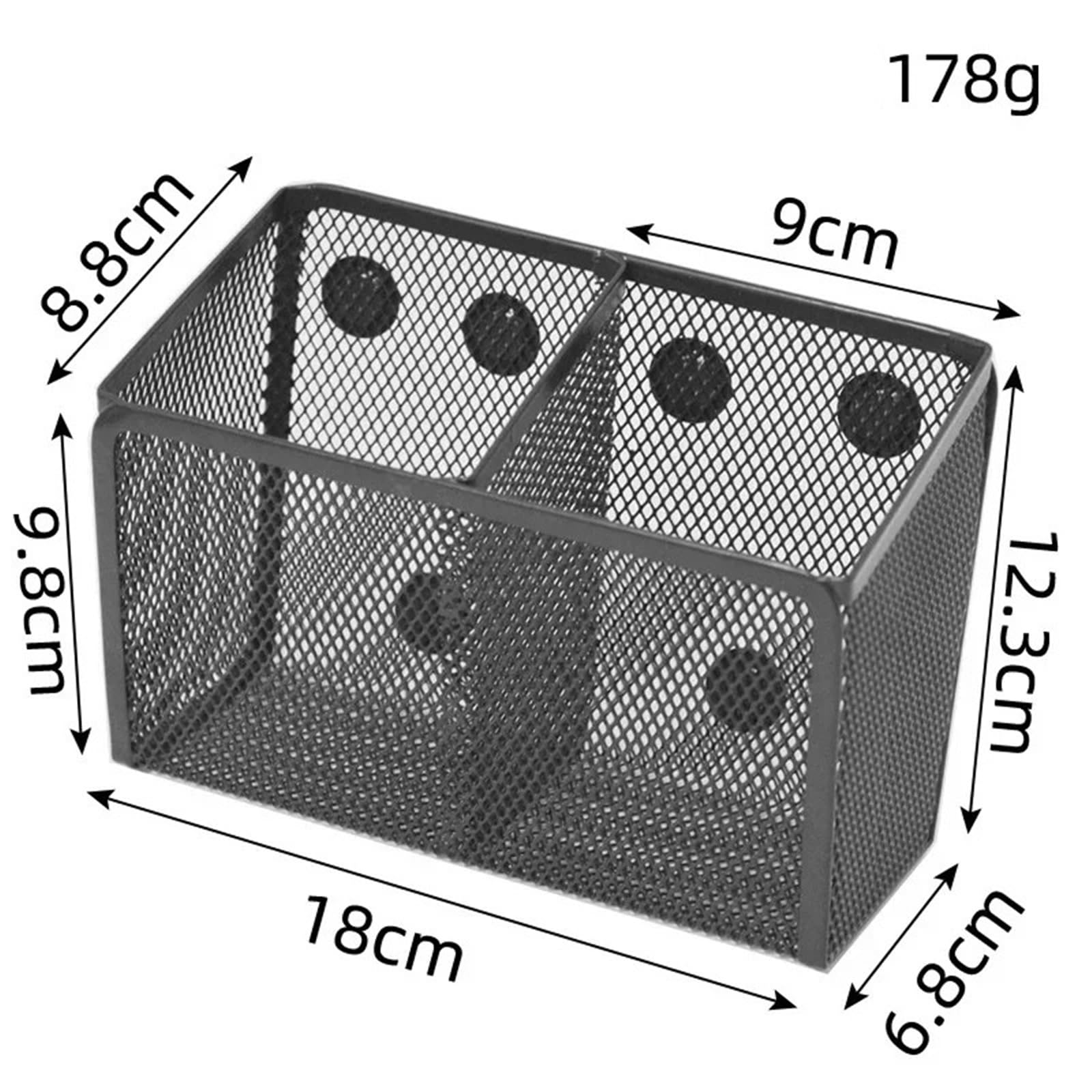Portapenne Da Scrivania Metal Magnetic Pen Holder, Double Grid Trapezoidal Large Capacity Wall Mounted Pen Holder