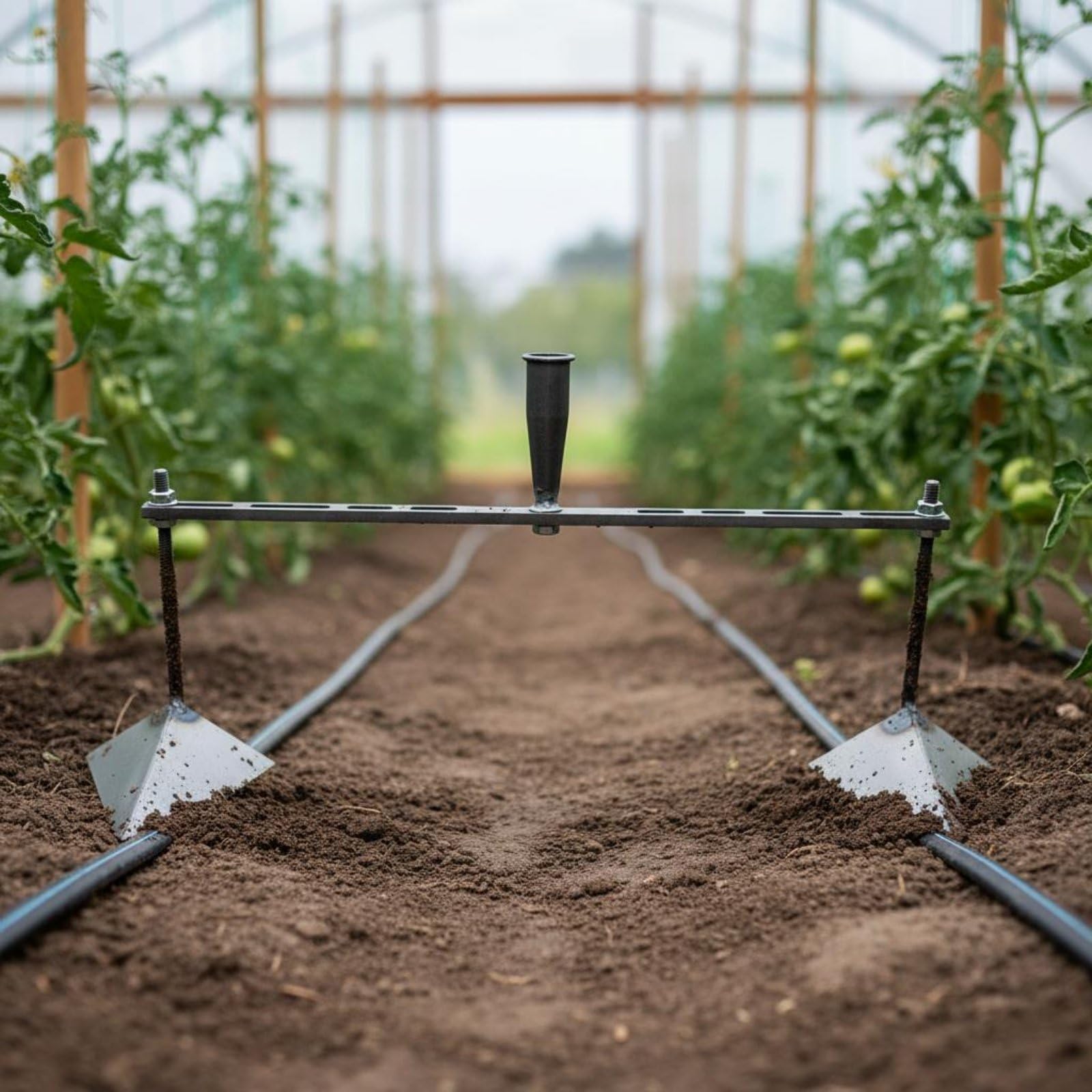 Hacke Landwirtschaft Kultivator Erdlockerer Furchenwerkzeug aus Manganstahl Manuelle Handhacke mit Verstellbarer Querleiste für Saatreihen Gemüsekulturen Kleingarten, 50CM 2 Heads