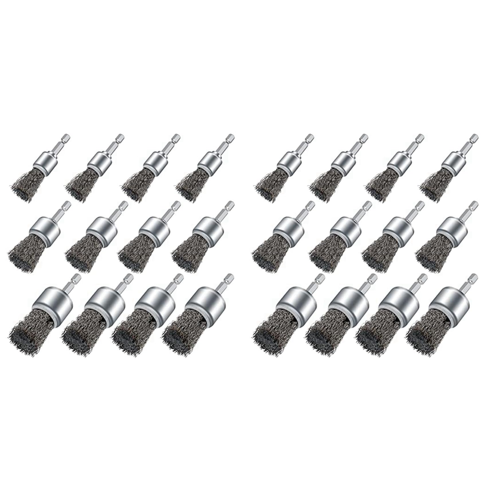 Jnchdghwa Silver 24Pcs Wire Brush Wheel For Drill, Wire Wheel Cup Brushes For Drill Paint Rust Removal And Small Spaces