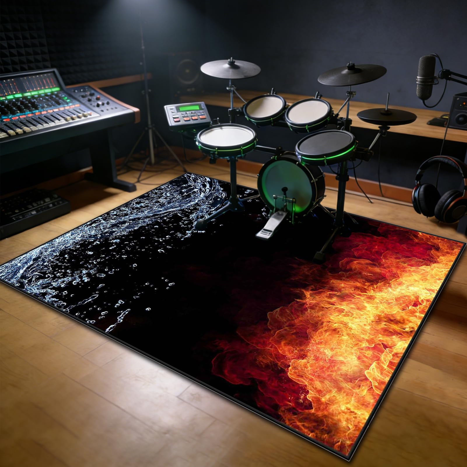 170 x 140 cm Dywan z baterią elektroniczną Dźwiękoszczelny Antypoślizgowy Dywan Pochłaniający Akustyczny Profesjonalna mata do instrumentów muzycznych do instrumentów muzycznych do gitary basowej