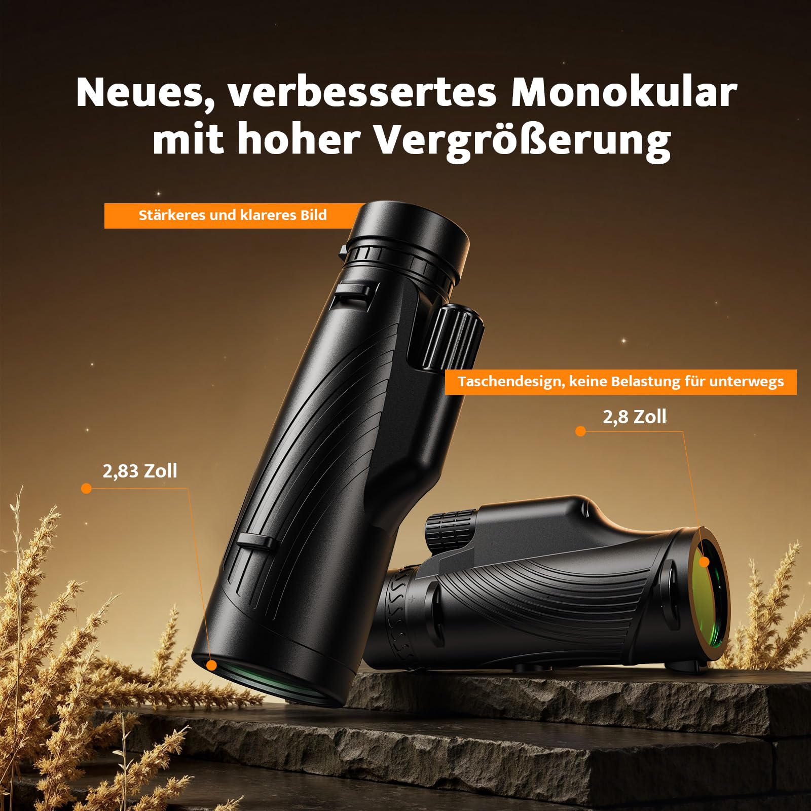 Aurosports 12x56 Monokular - Wasserdichtes Monokular Für Vogelbeobachtung
