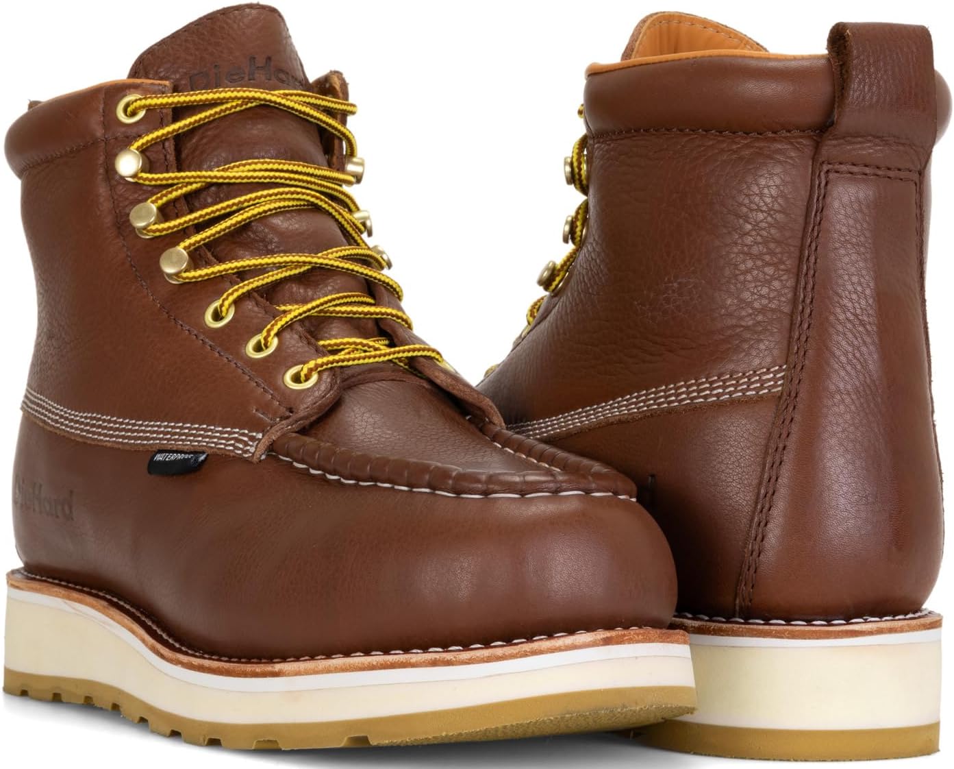 DieHard Toro Waterproof Soft Toe Work Boots, Premium Leather, Slip-Resistant, Brown