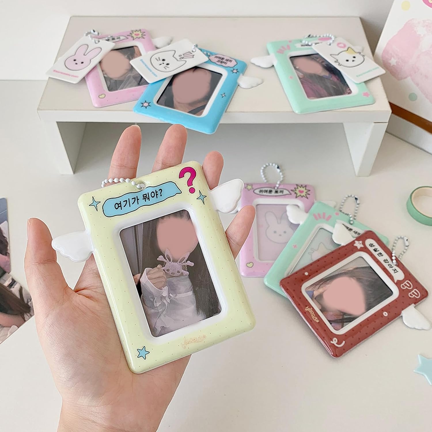 Clear Card Holder Organizers for Organizing Campus Meal Access Photo Card Compacts Design Photo Holders Multipurpose Protector with Keys Rings