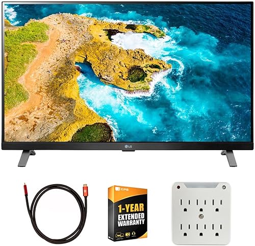 LG 27LQ625S-PU - Smart TV LED HD de 27 pulgadas con paquete webOS con cable Deco Gear 4K HDMI 2.0 de 6 pies, adaptador de sobretensión de 6 salidas