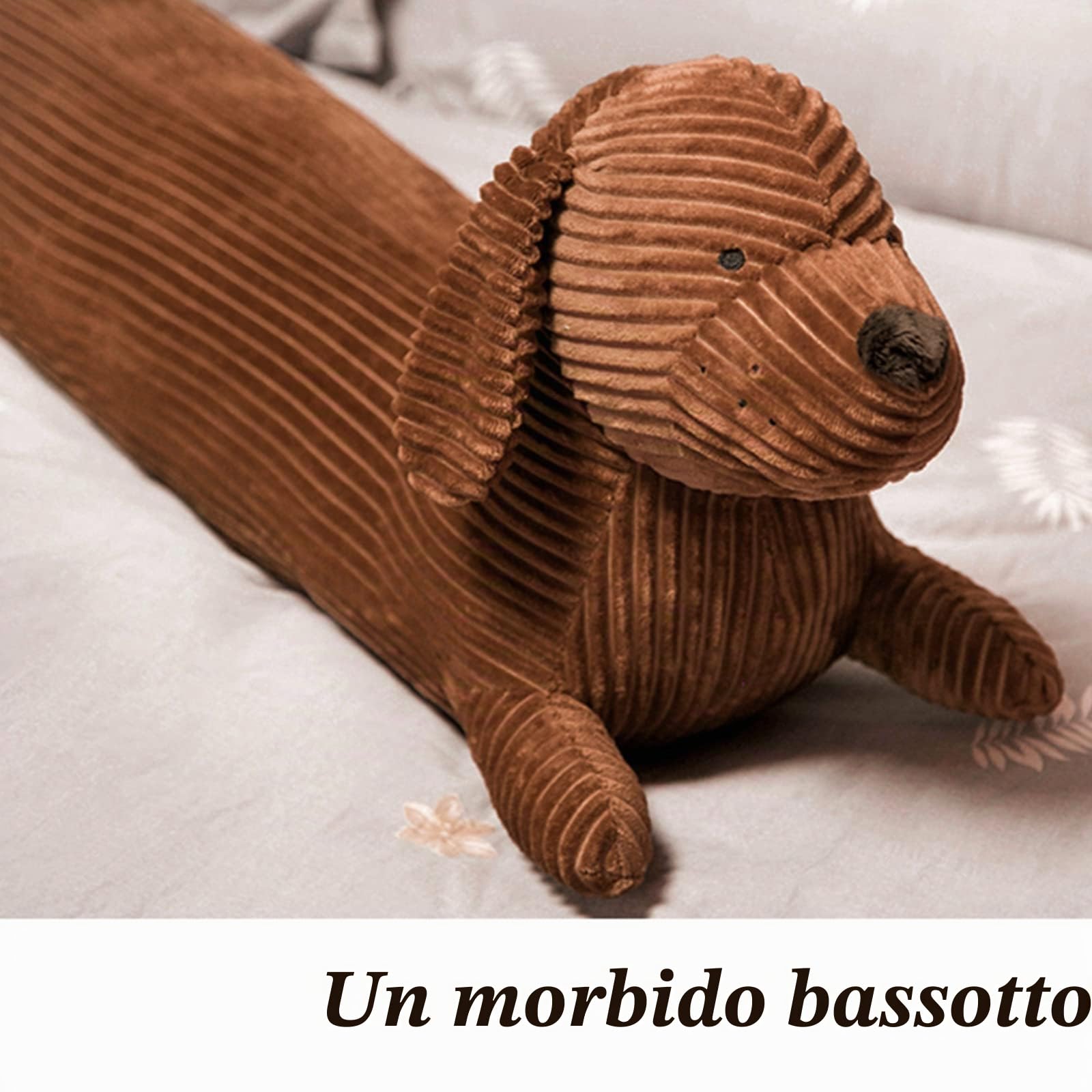 Cuscino per Animali Imbottiti Cuscino Cani in Peluche Cuscino Lungo e Morbido Regalo di Compleanno Natale, 110 cm (Bassotto)