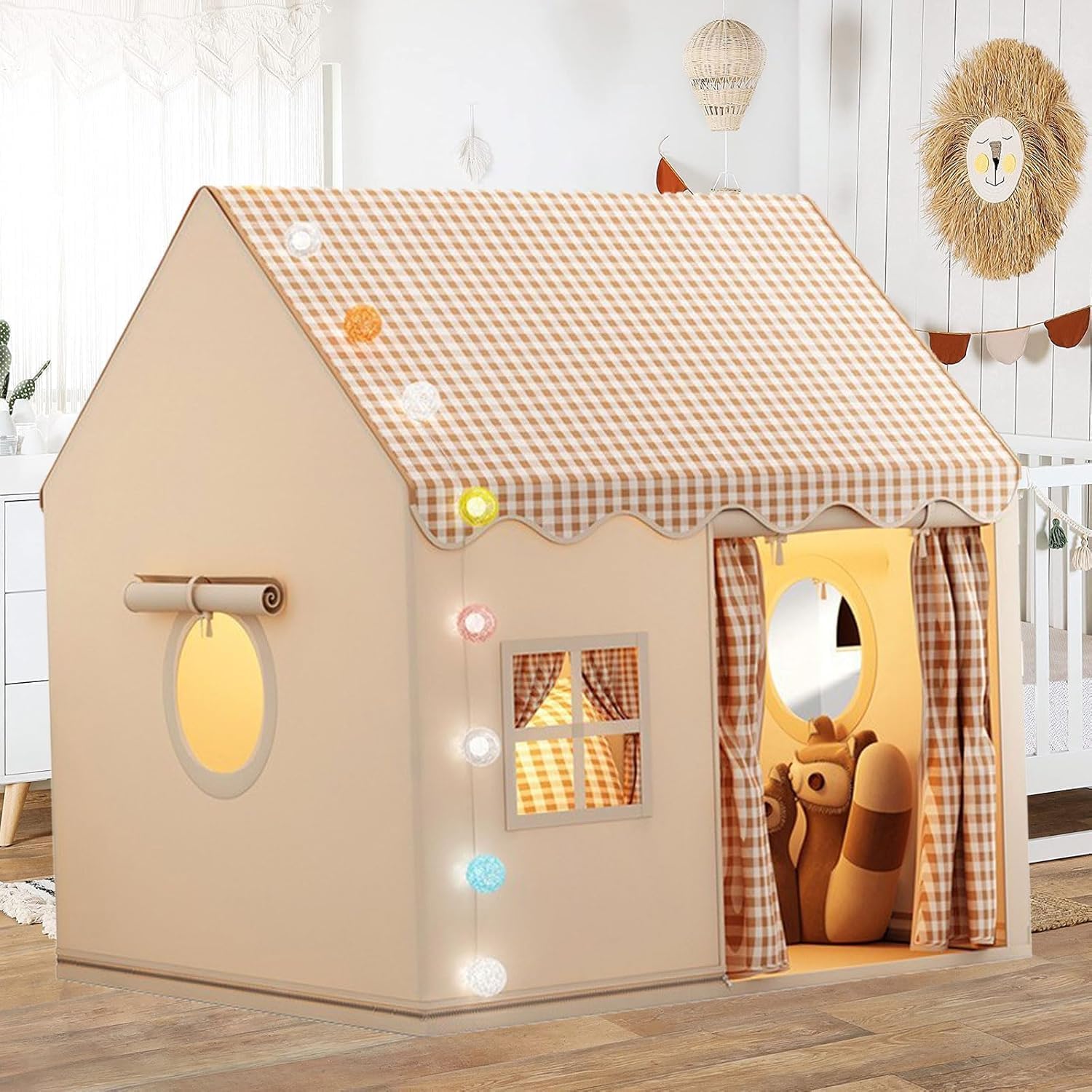 Tenda da Gioco per Bambini, Tenda Casetta da Gioco con Finestre, Interni Tenda da Gioco Castello da Principessa per ragazzi e ragazze, castelli da gioco, Casetta Tenda Regalo per Ragazzi e Ragazze