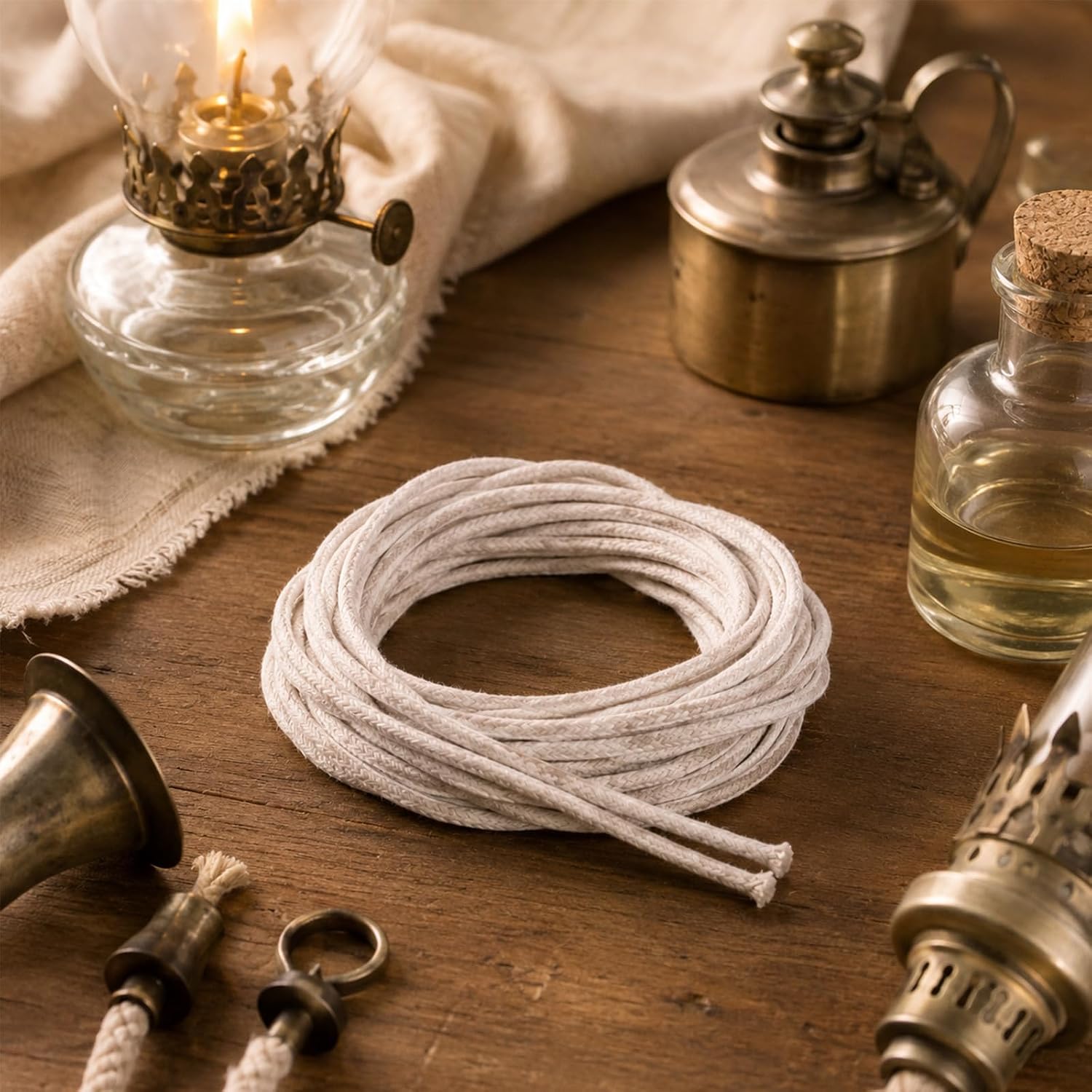 49.2Ft Cotton Oil Lamp Wicks, 1/8 in Candle Wicks for Candle Making