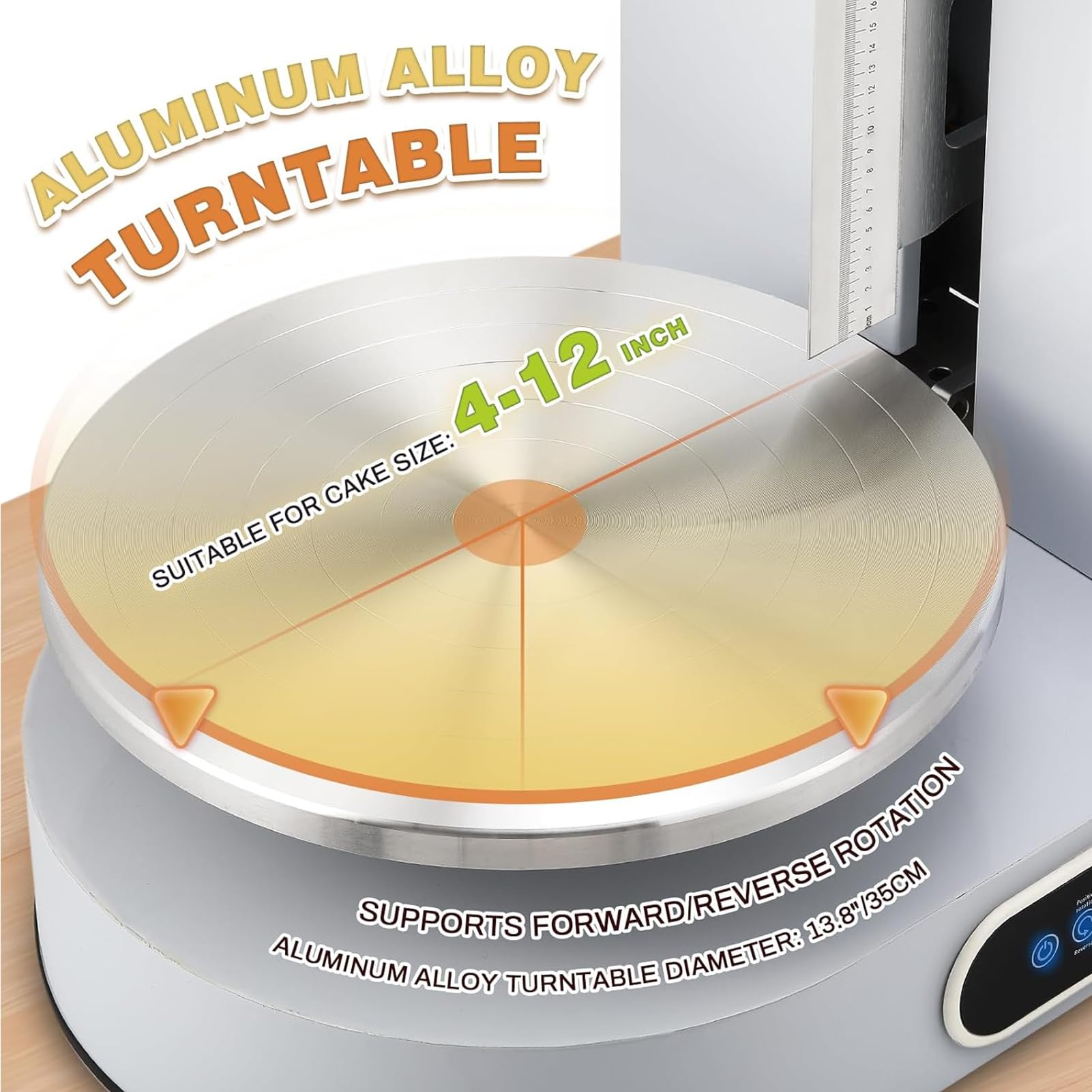 MáQuina para Decorar Pasteles, para Decorar Pasteles De CumpleañOs, con Cobertura Suave De Crema, Silenciosa, para Glaseado De Pasteles, Raspador EléCtrico para Alisar Crema Y Mantequilla