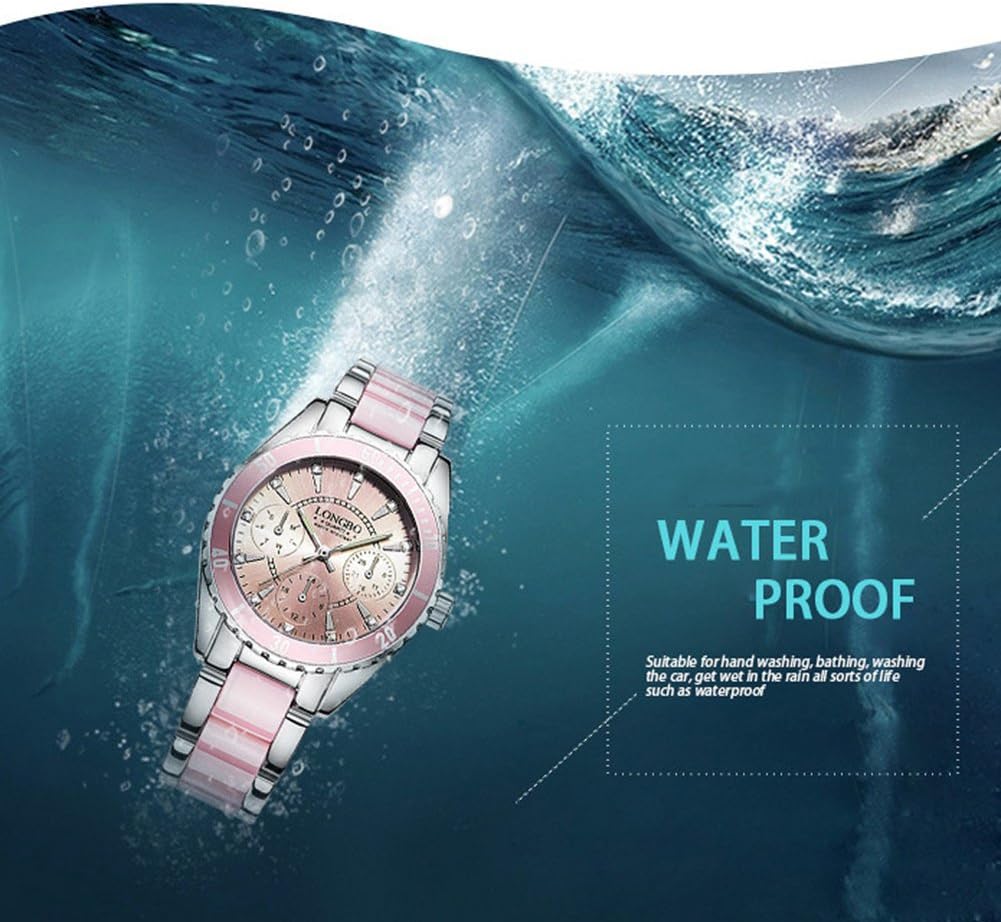 MASTOP Ladies Fashion Watch Women Luxury Ceramic and Alloy Bracelet Watches White Dial Wrist Watch for Women
