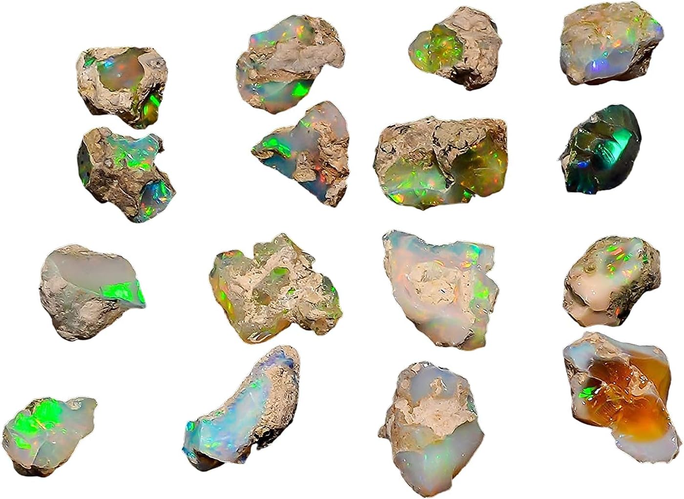 GEMKORA 50 carats Ethiopian Opal Raw, Fire Play Opal, Opal Supply, Jewelry Making Stones, DIY Crystals, Chakra Opal, Healing Opals, Birthstone Gemstones, Opal Rough, Rainbow Opal