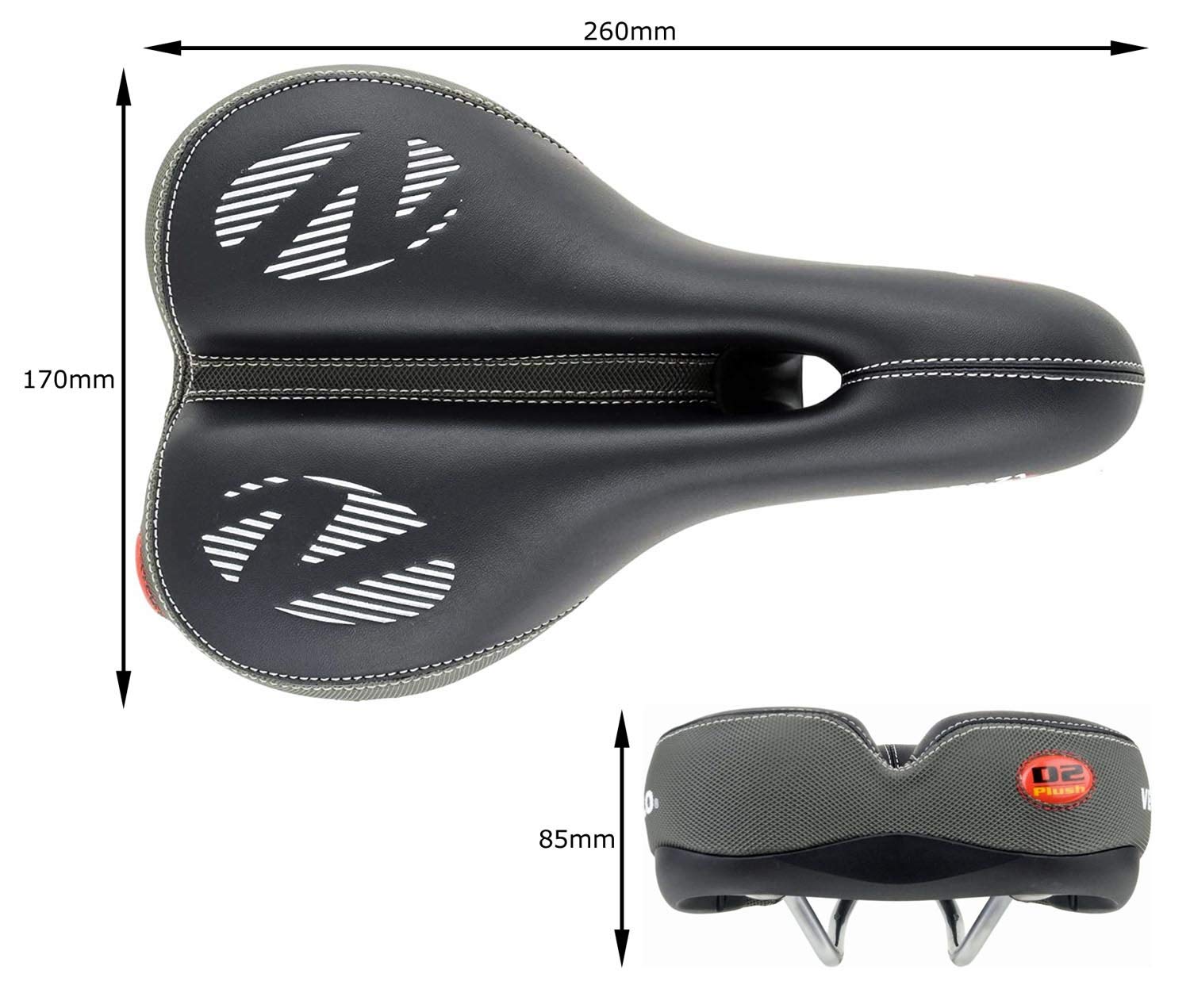 Velo Mężczyźni Tempo Z1 Siodełko Trekkingowe, Czarne, 260 x 170 mm